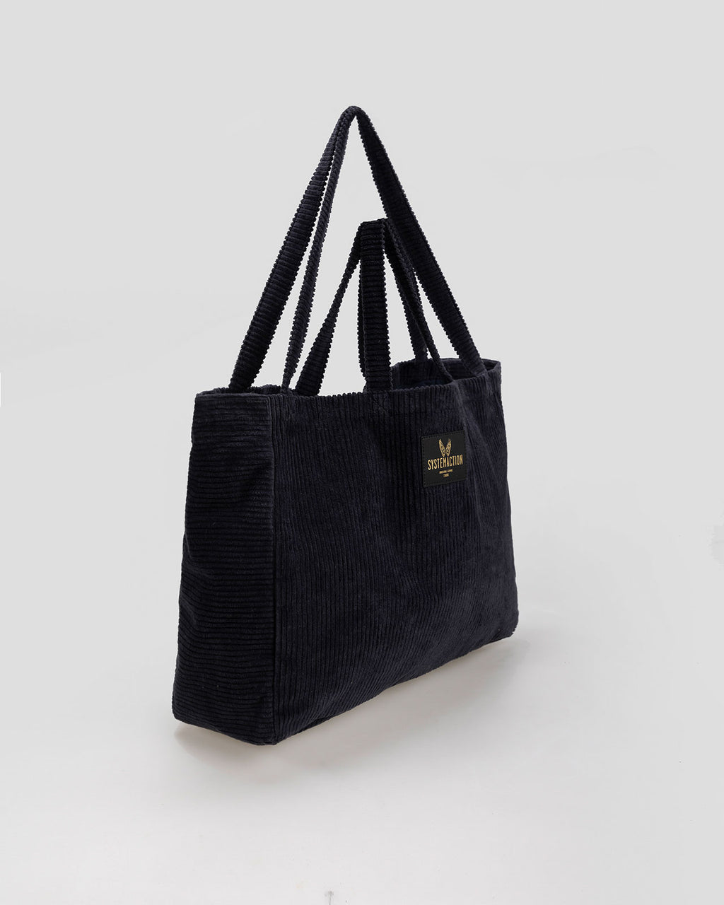 Rectangular corduroy shopper bag