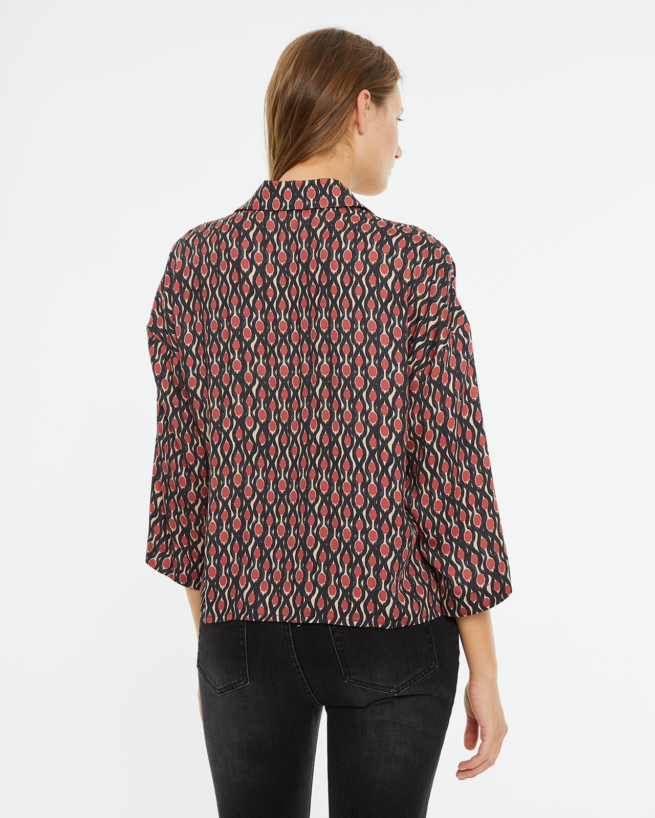 Geometric print long sleeve shirt