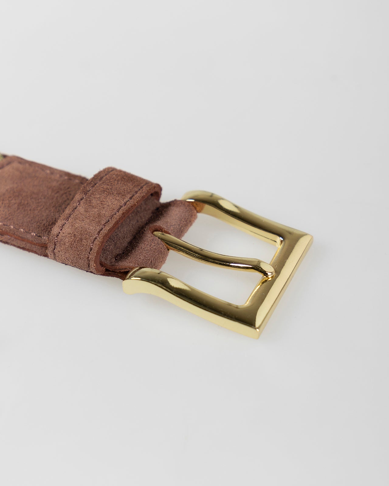 Braided leather belt with metal buckle