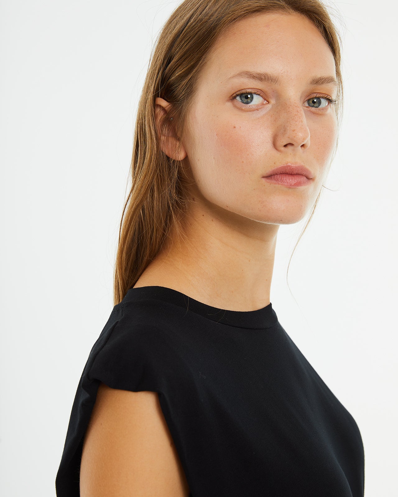 Oversized black sleeveless t-shirt