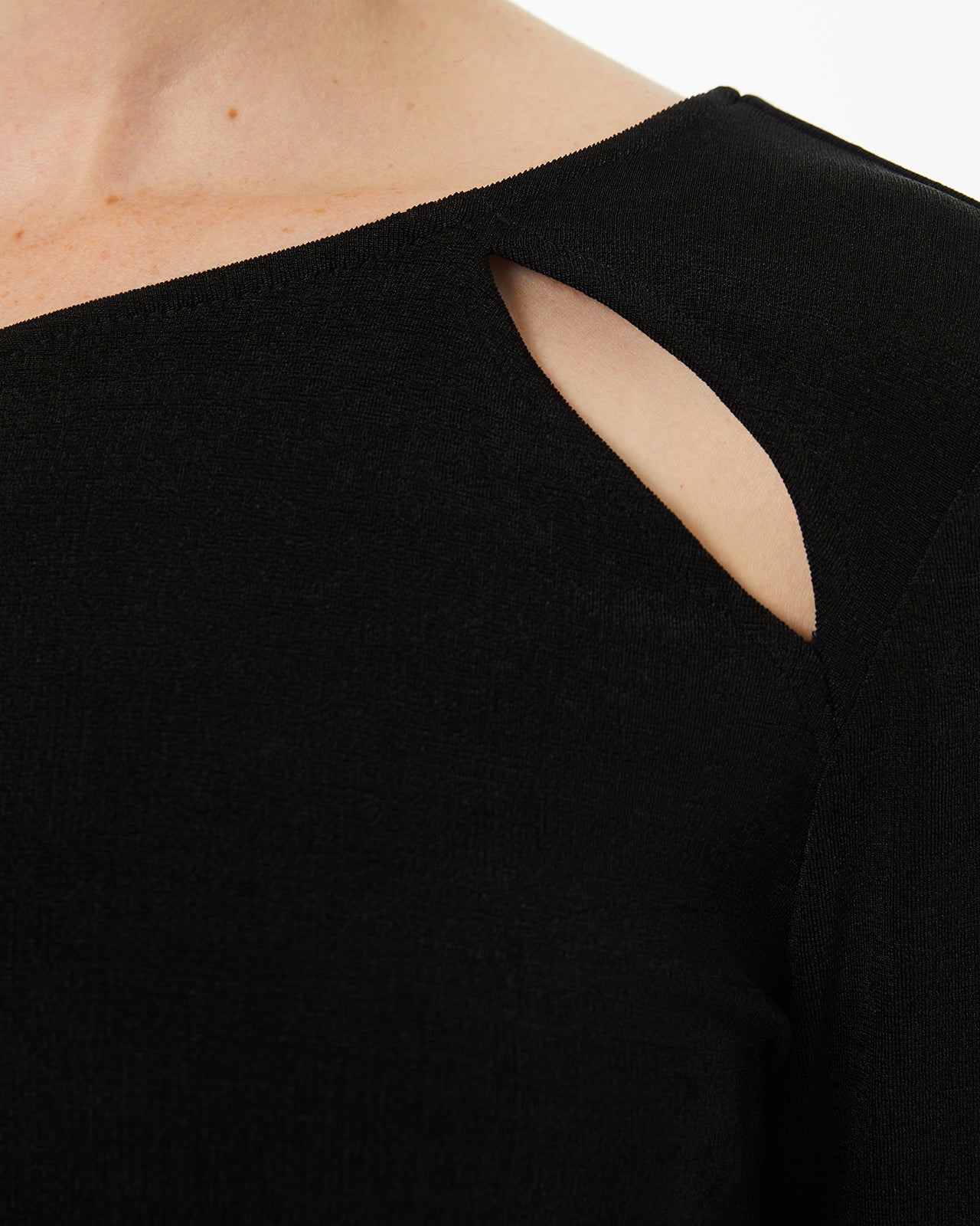 Asymmetrical T-shirt with cut-out neckline detail