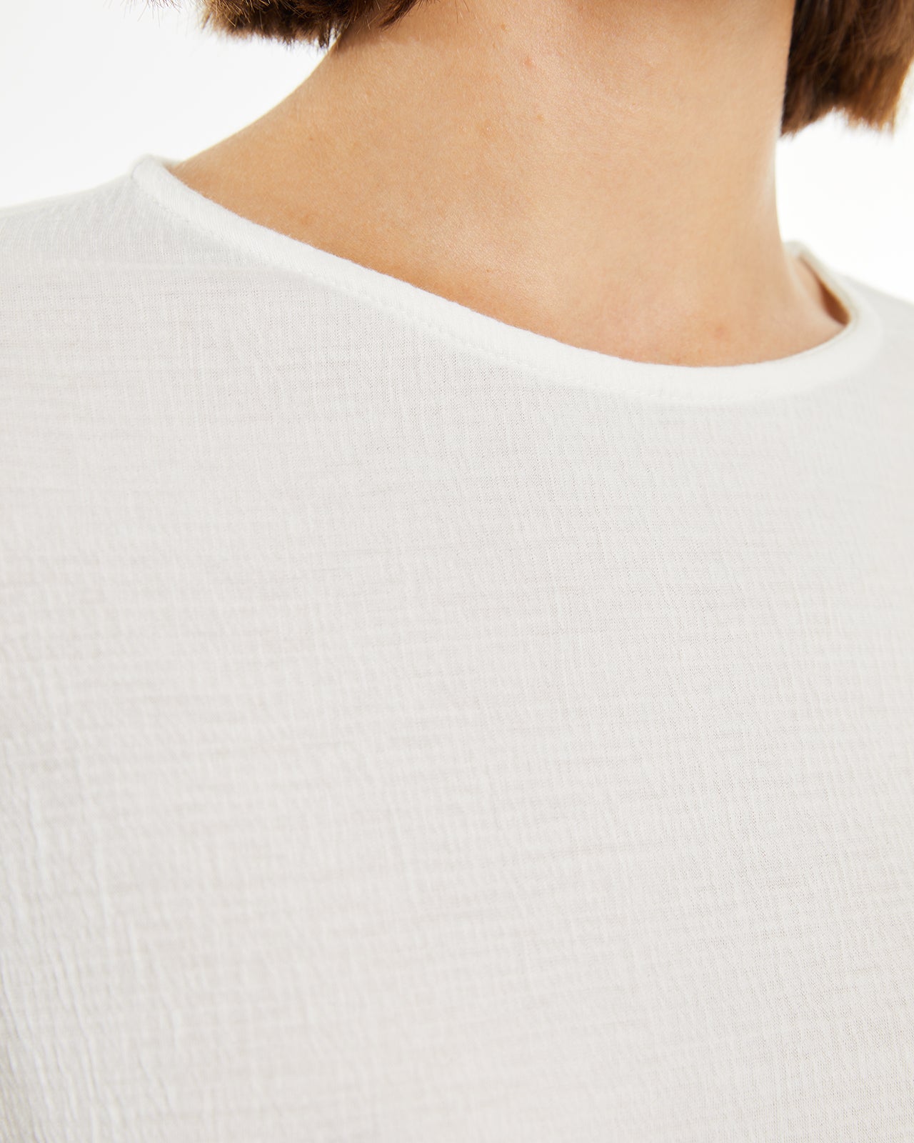 Long sleeve t-shirt with Perkins collar