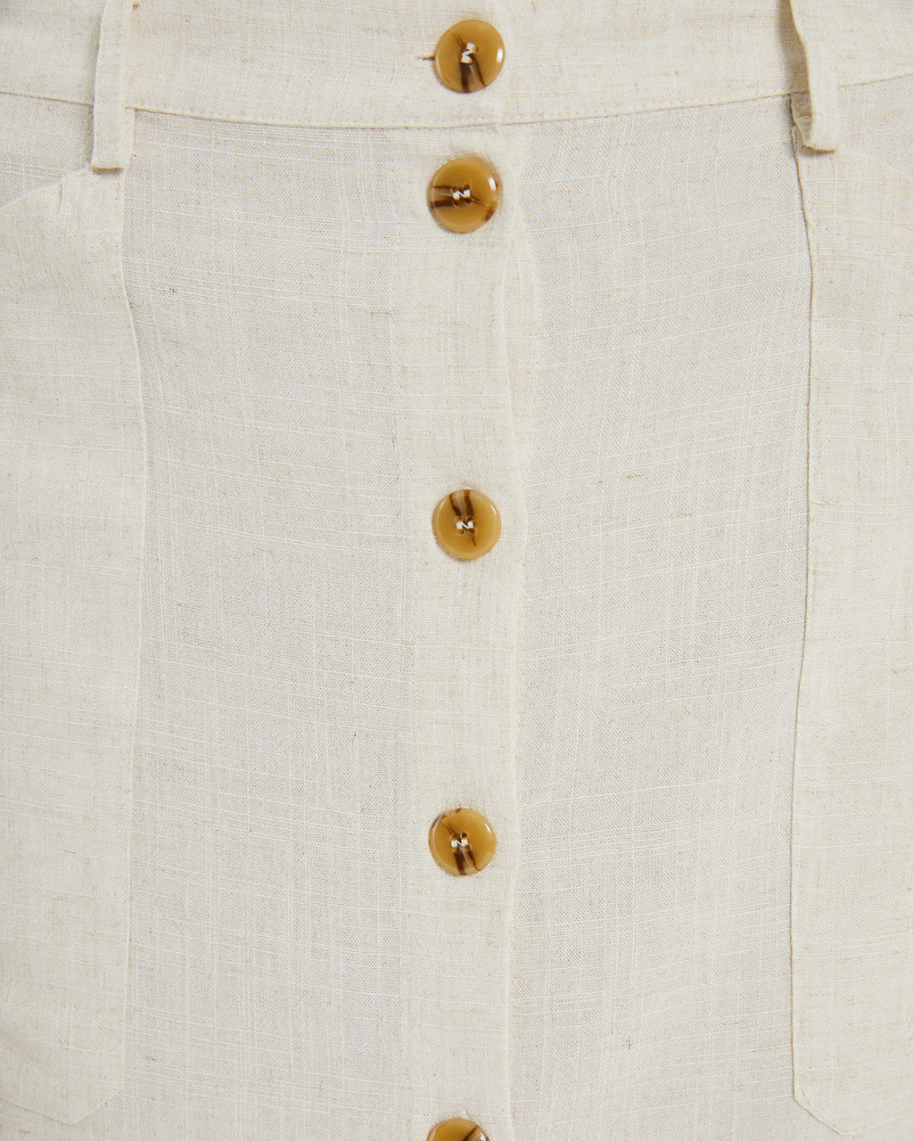 Falda midi con botones efecto lino