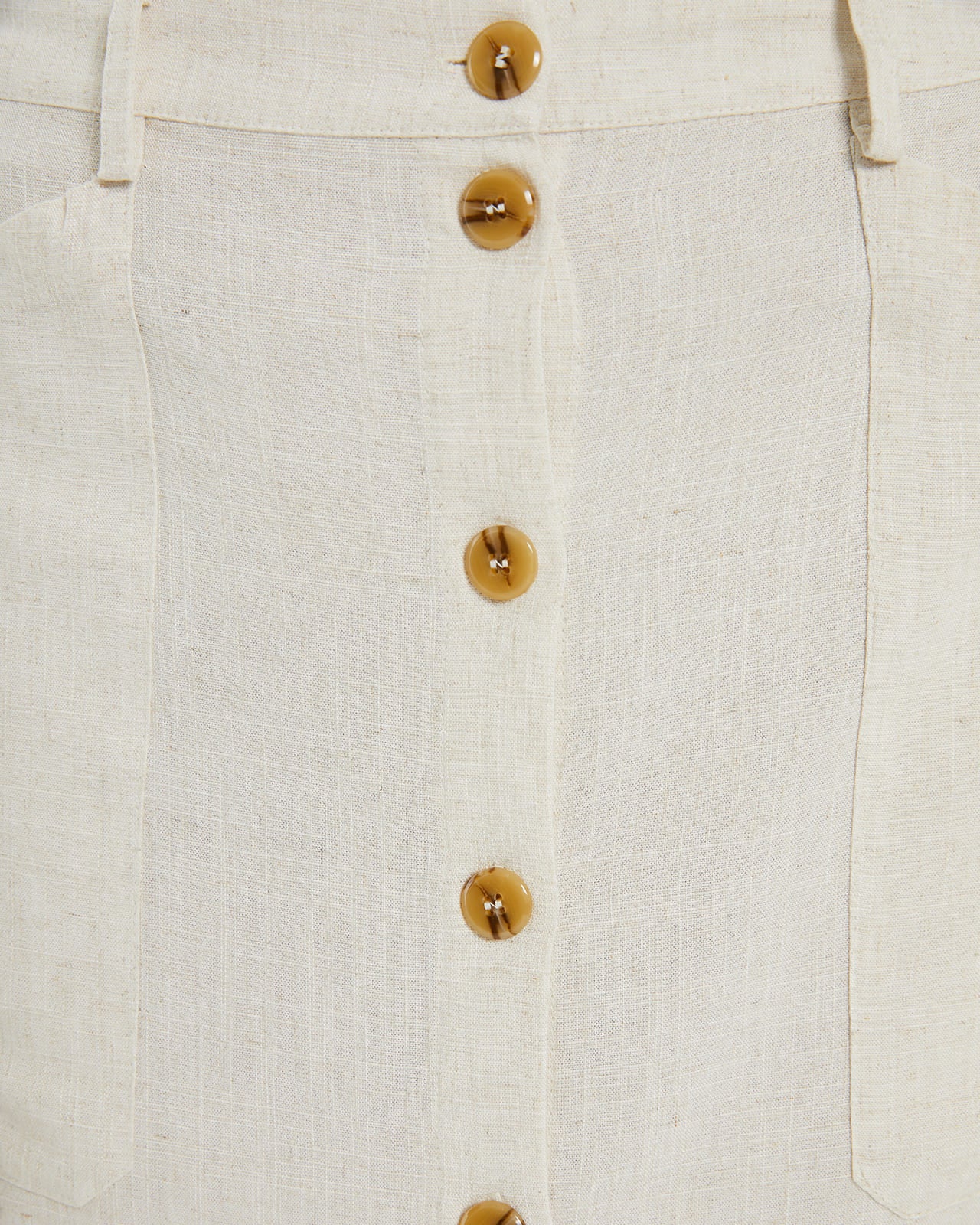 Midi skirt with linen-effect buttons