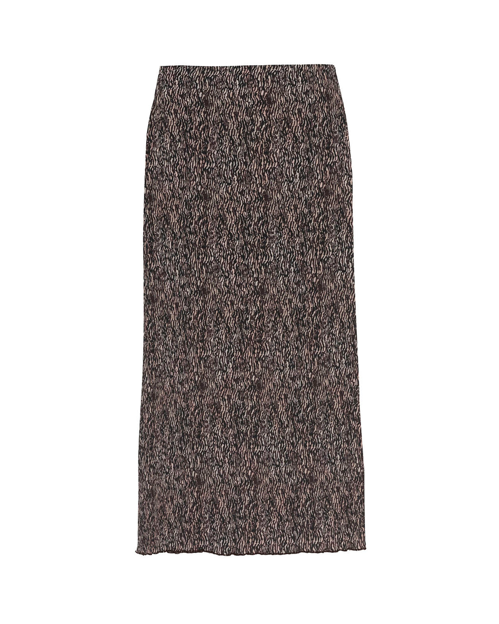 Printed pleated midi skirt