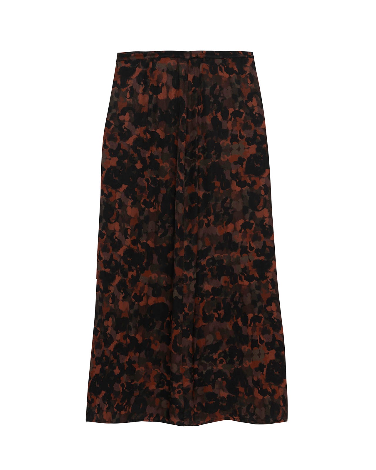 Printed flared midi skirt with invisible zipper