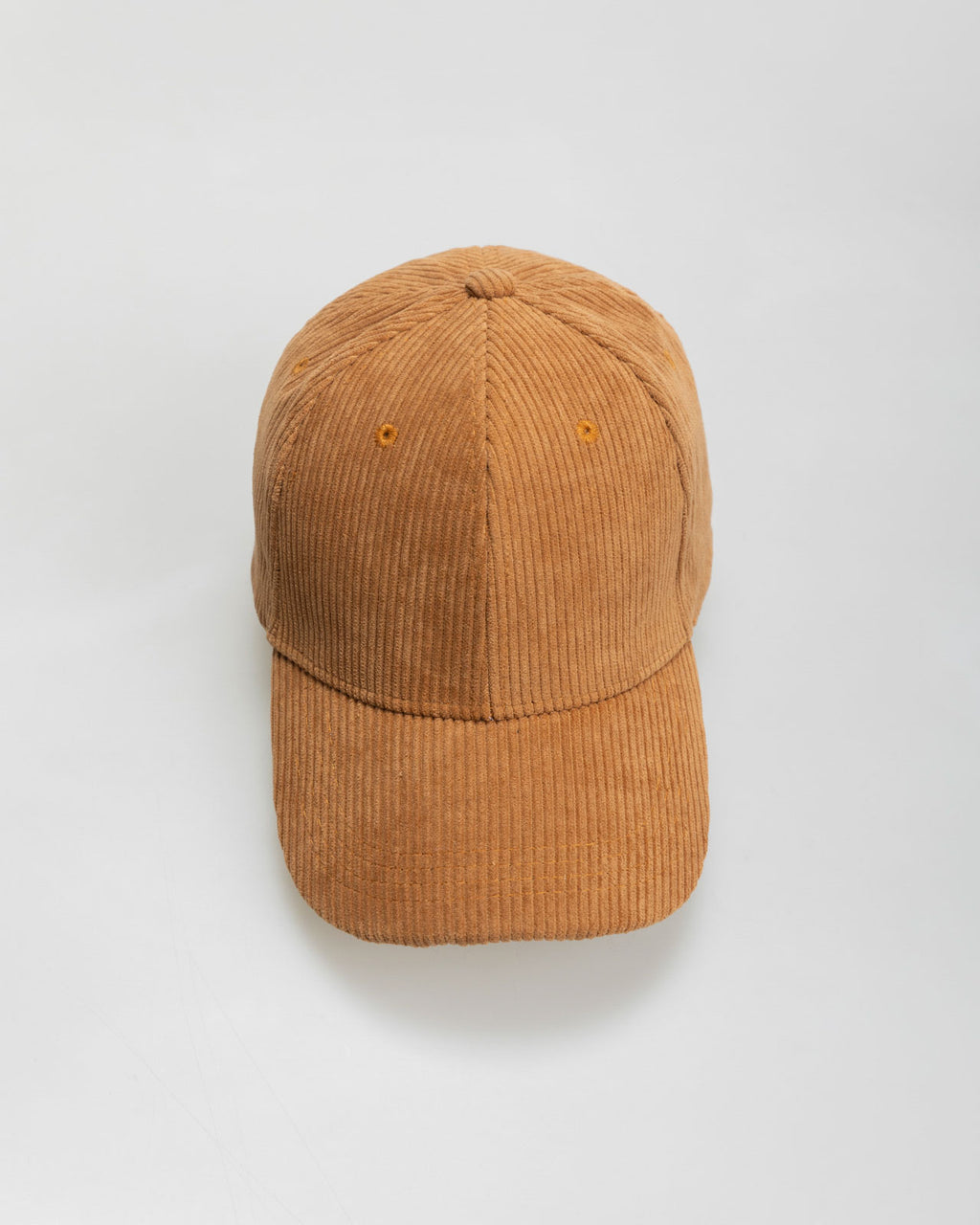 Adjustable camel corduroy cap