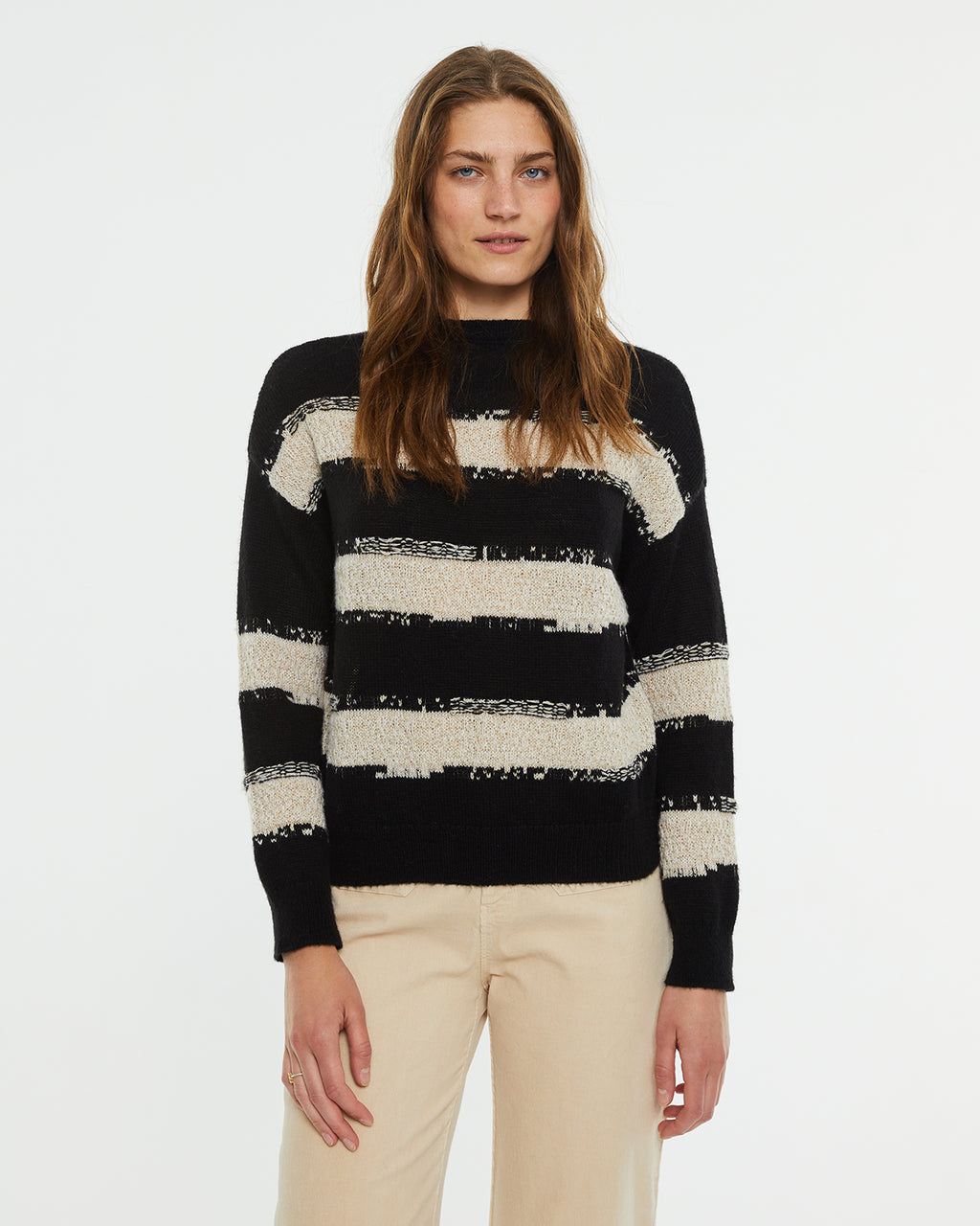 Striped round neck sweater