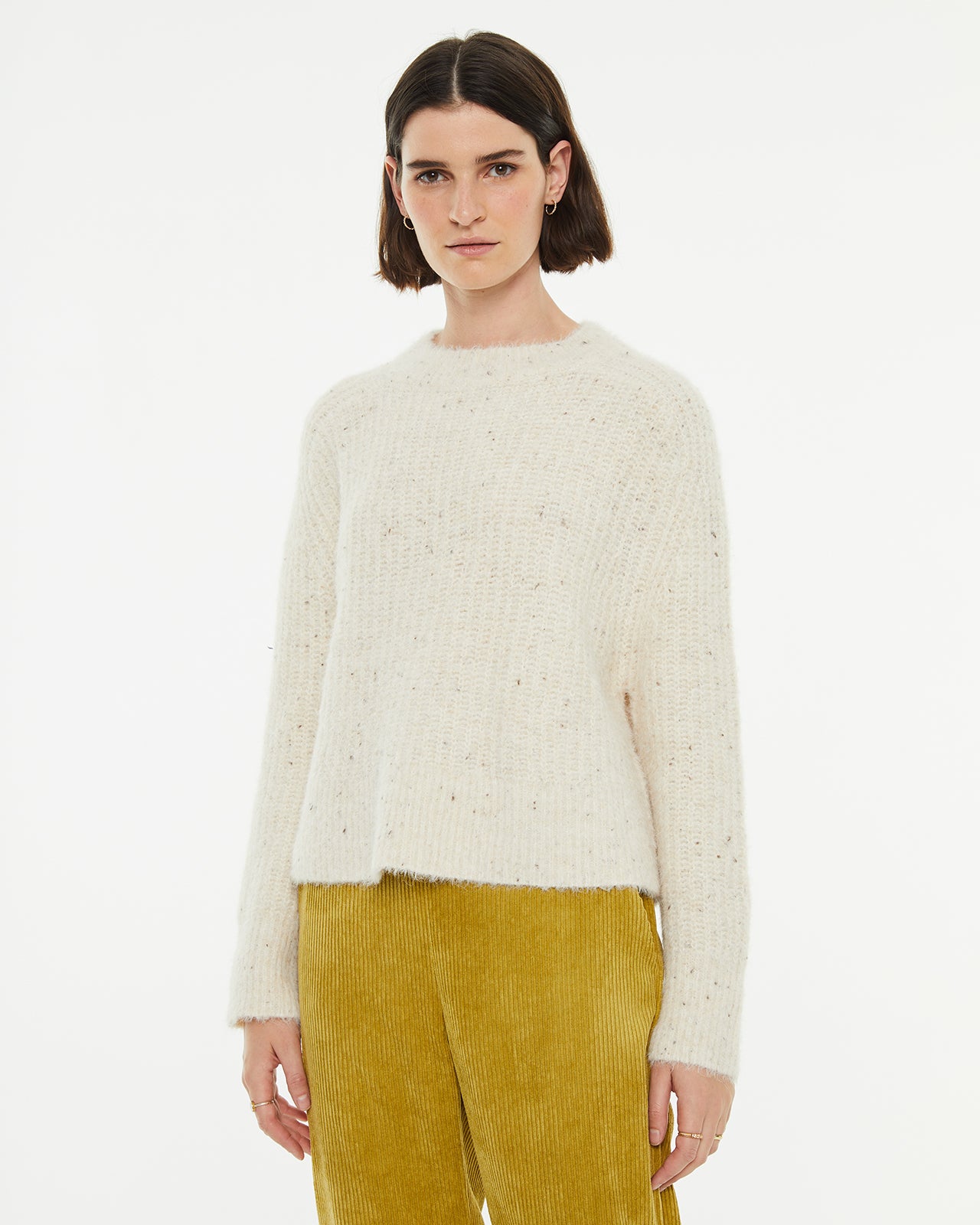 Thick tweed Perkins collar sweater