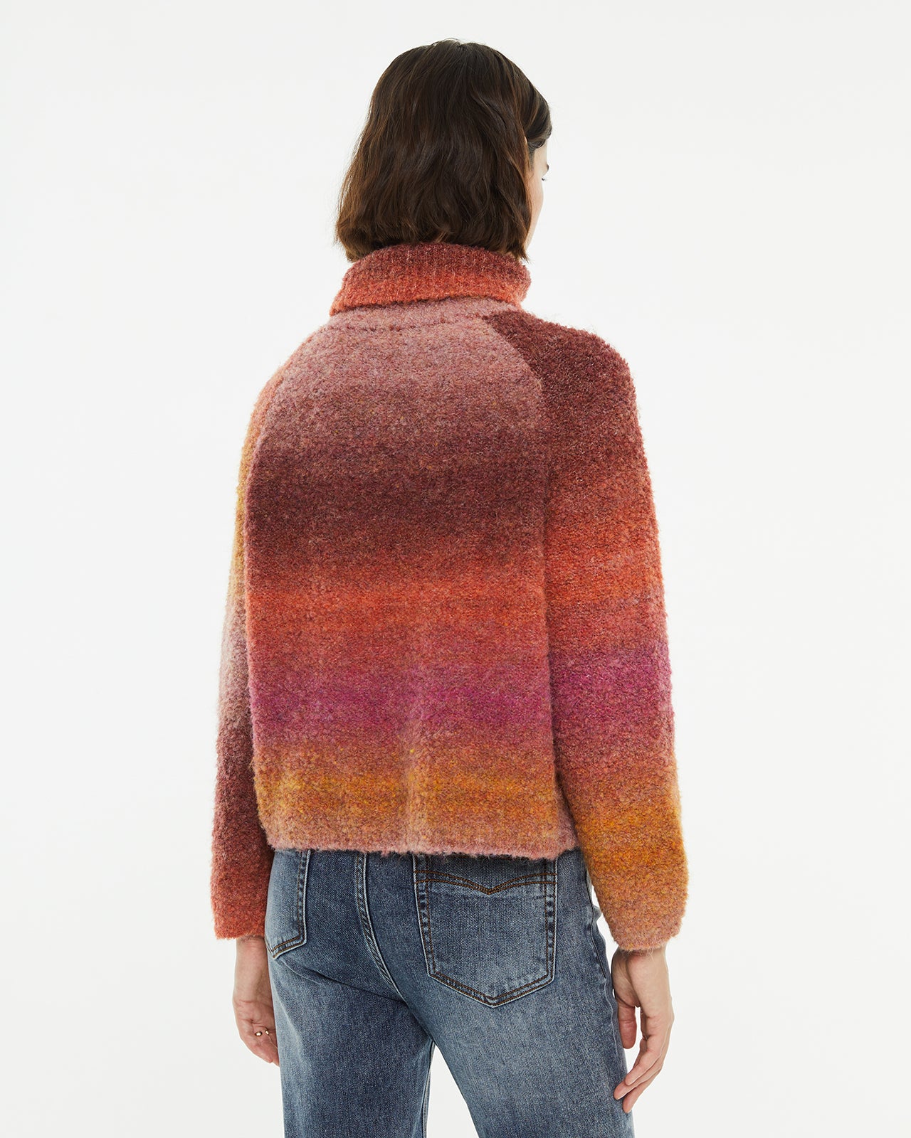 Chunky tie dye turtleneck sweater