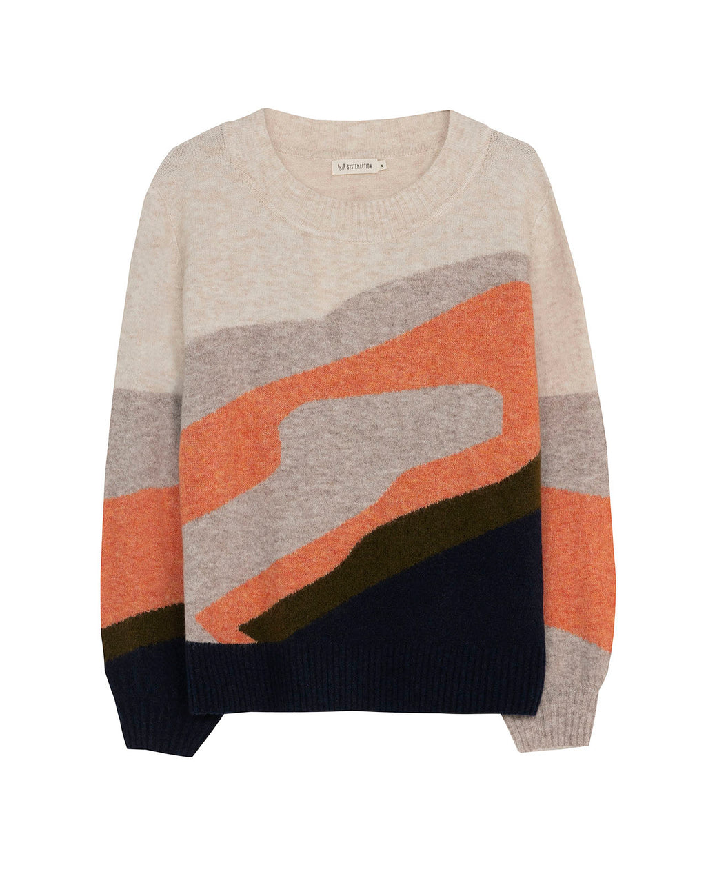 Landscape jacquard crew neck jersey