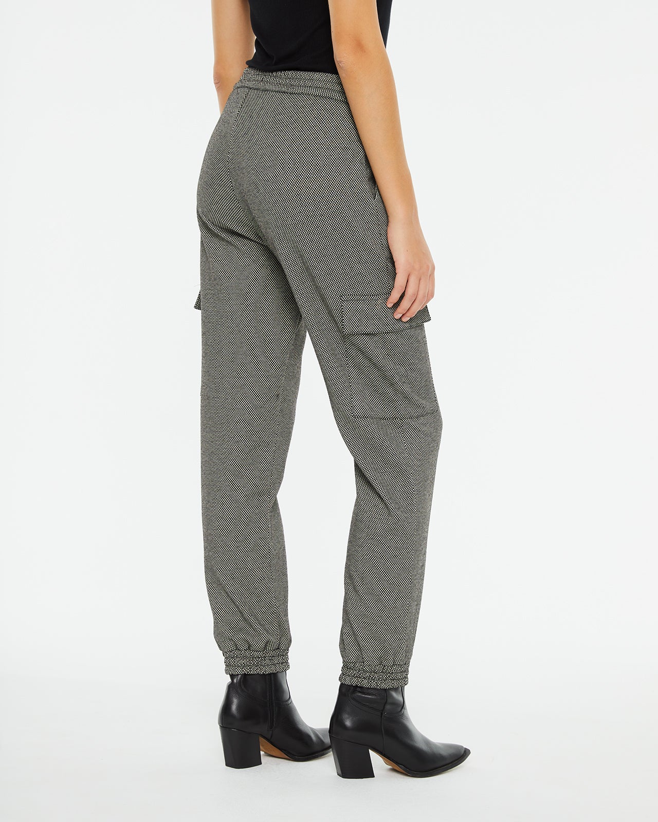 Jacquard jogger pants with cargo pockets