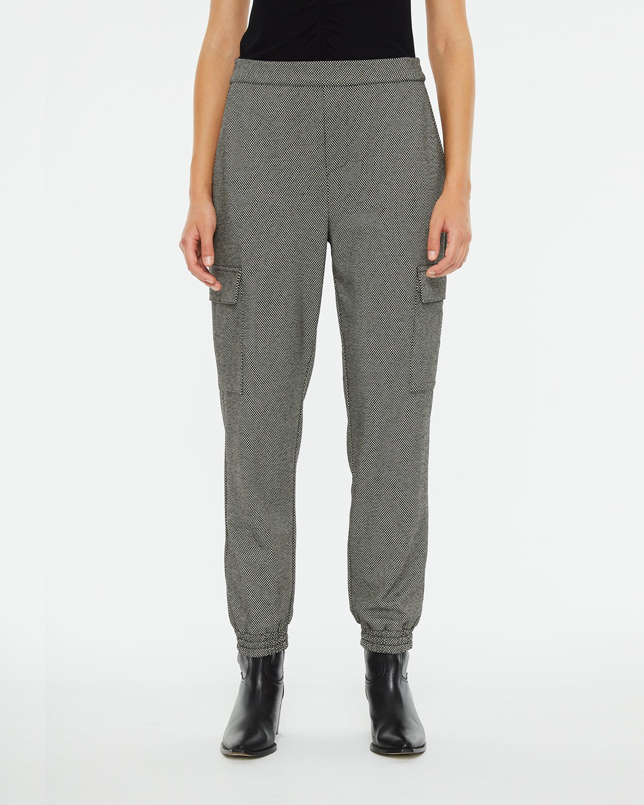 Jacquard jogger pants with cargo pockets