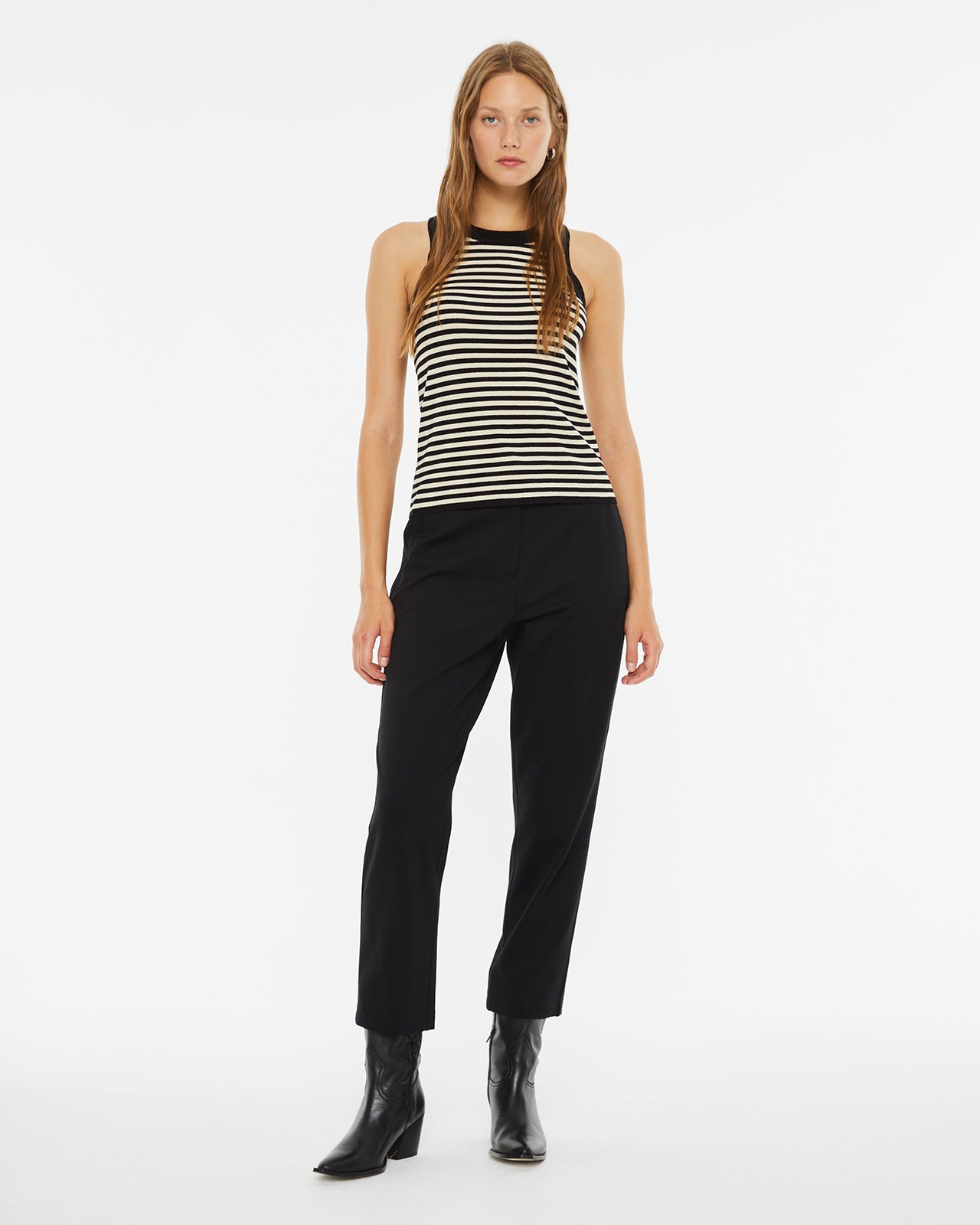 Black straight comfort trousers