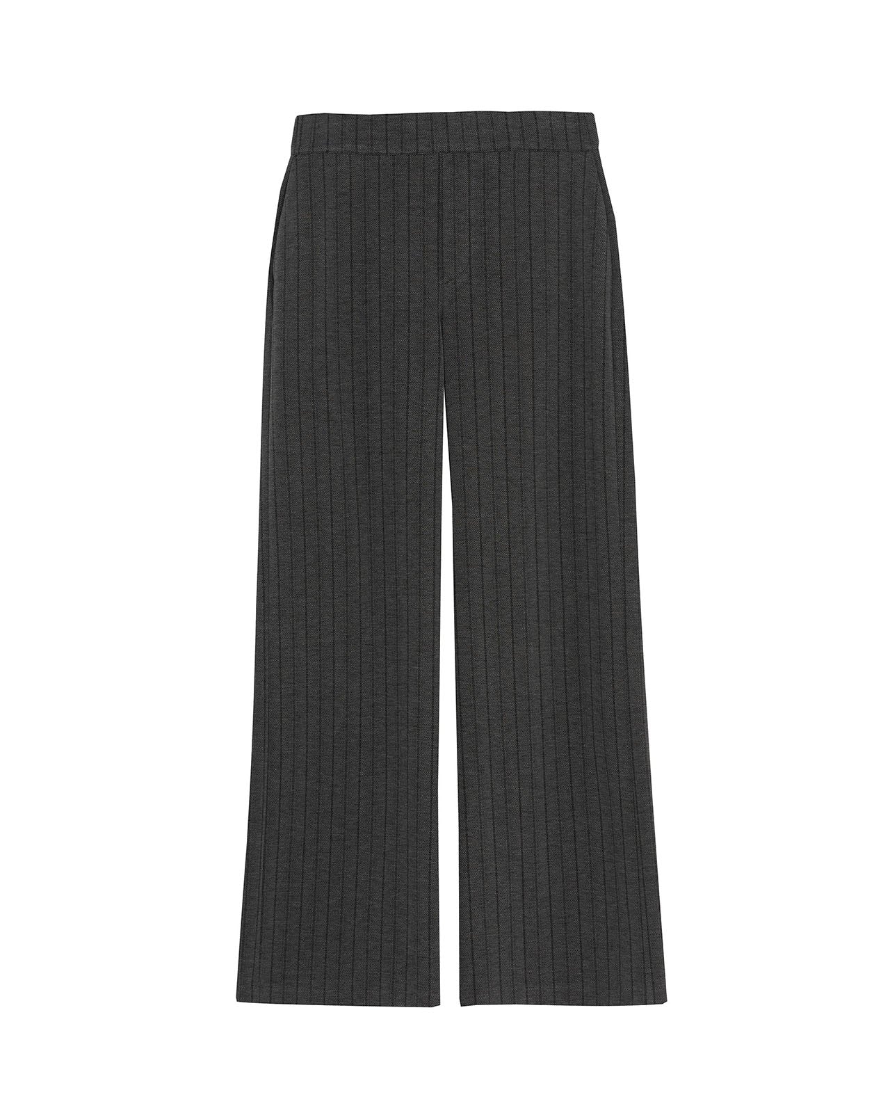 Straight-leg trousers with pinstripe fabric