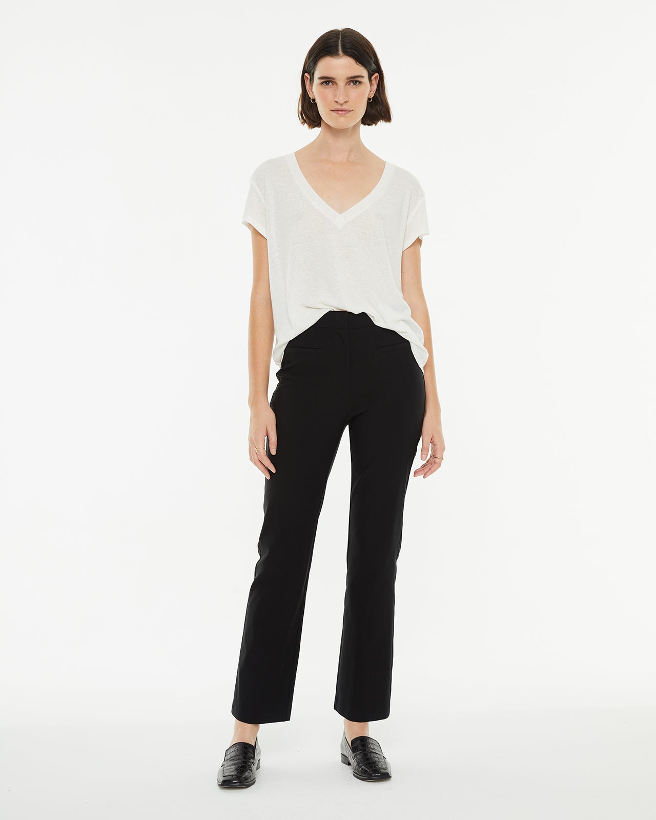 Stretch Capri Flare Pants