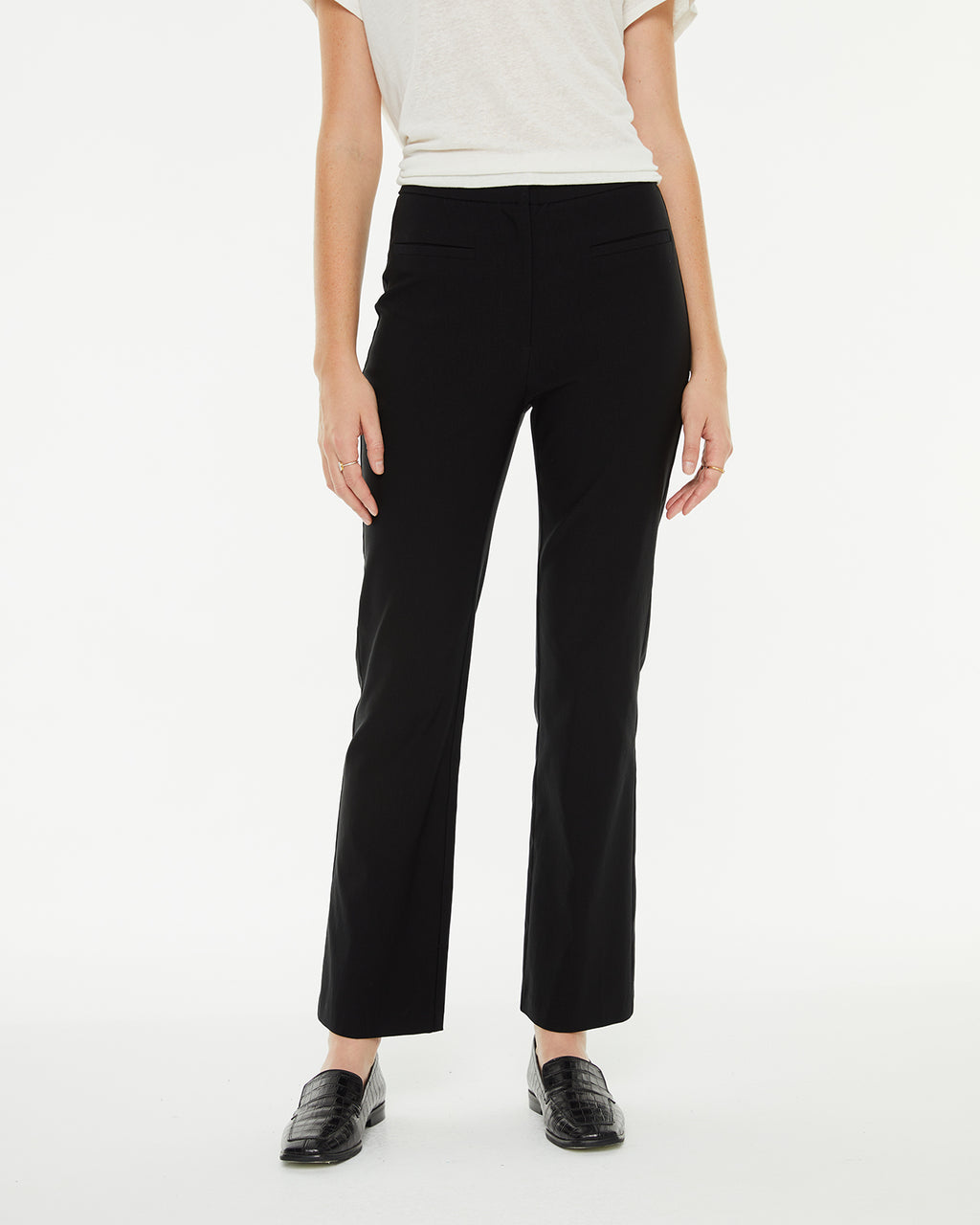 Stretch Capri Flare Pants