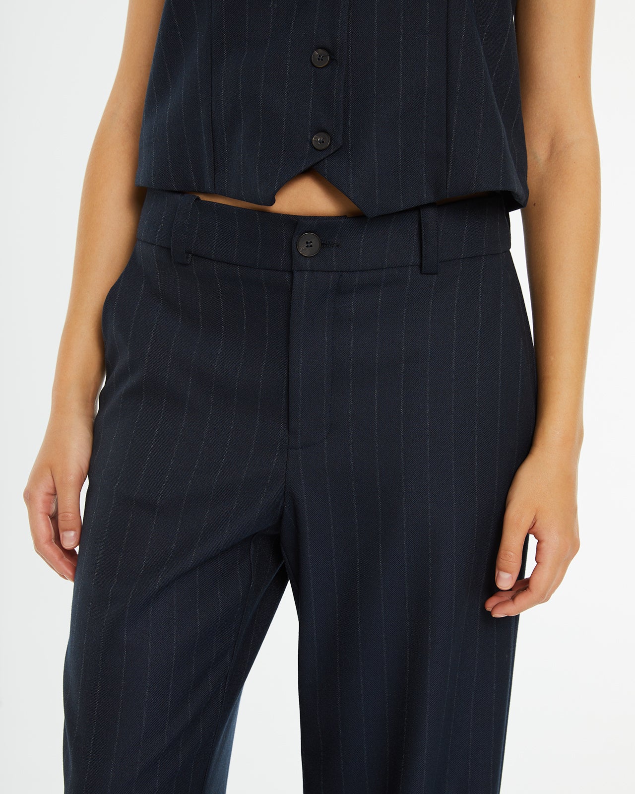 Long pinstripe trousers