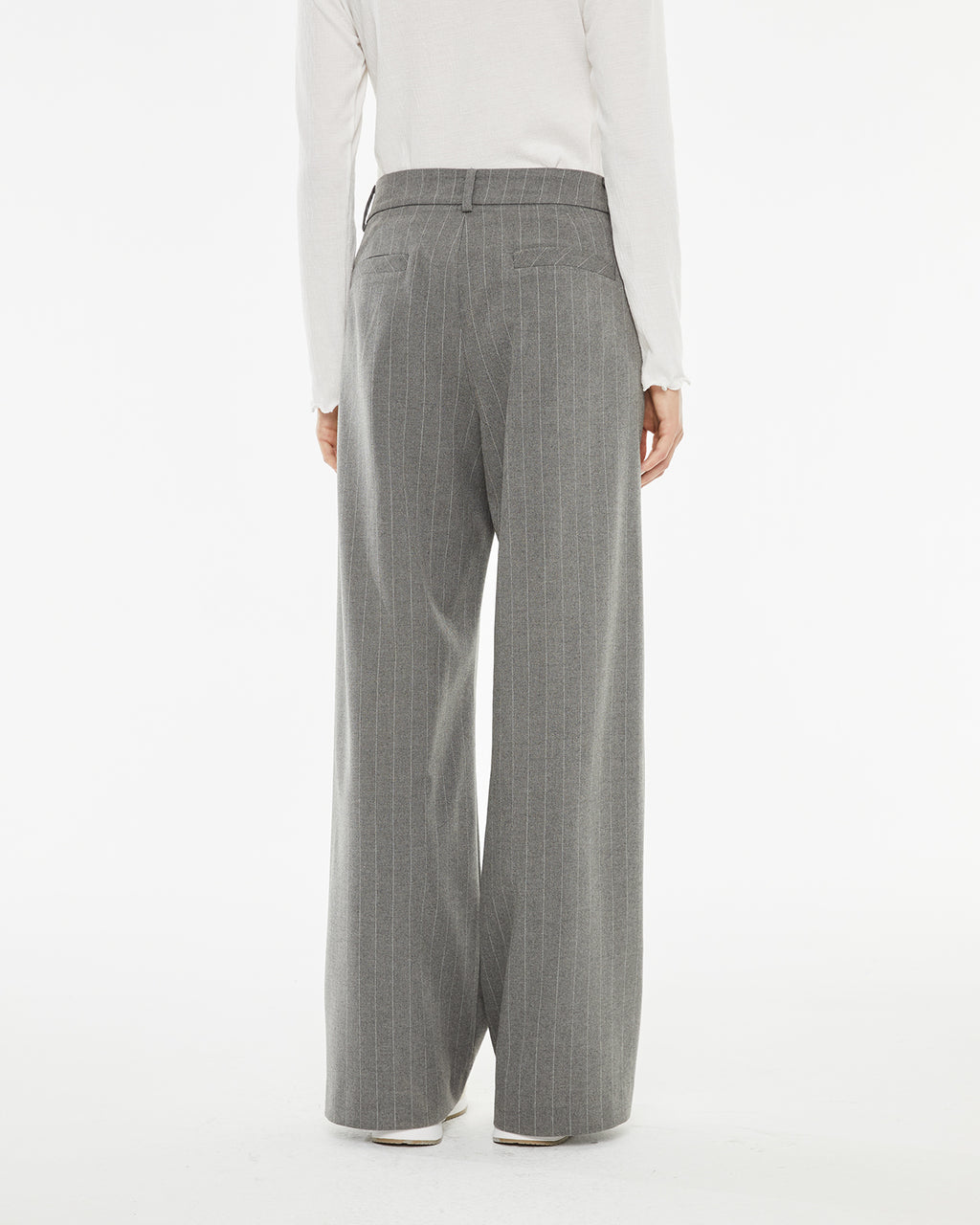 Grey pinstripe trousers