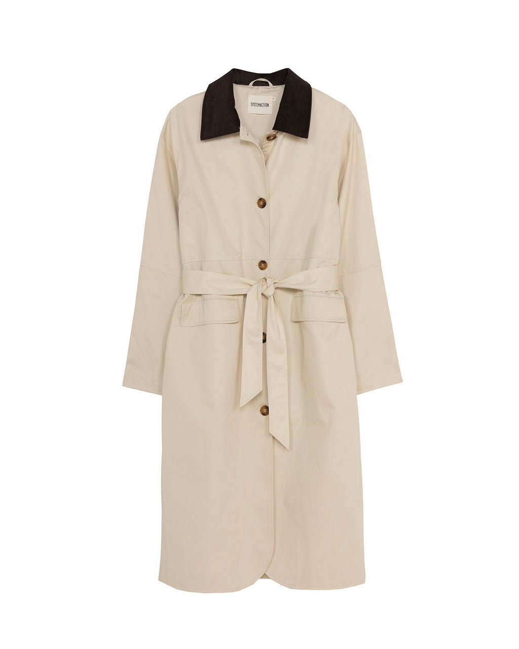 Midi parka with contrasting shirt collar