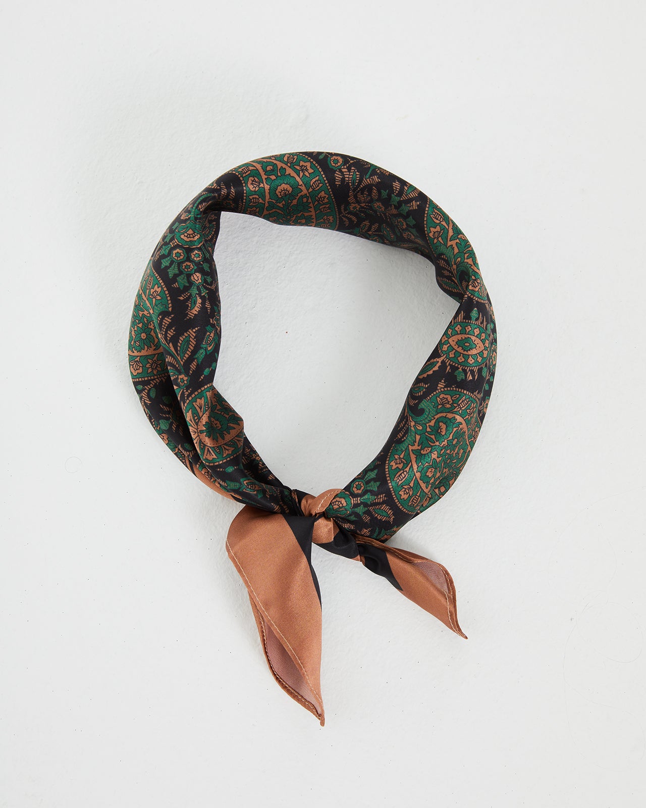 Bandana print satin square scarf