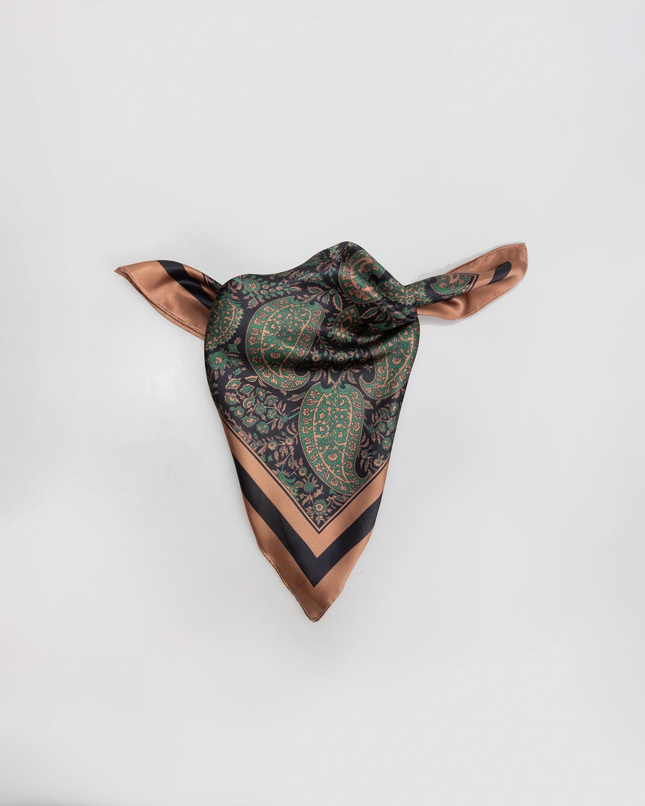 Bandana print satin square scarf