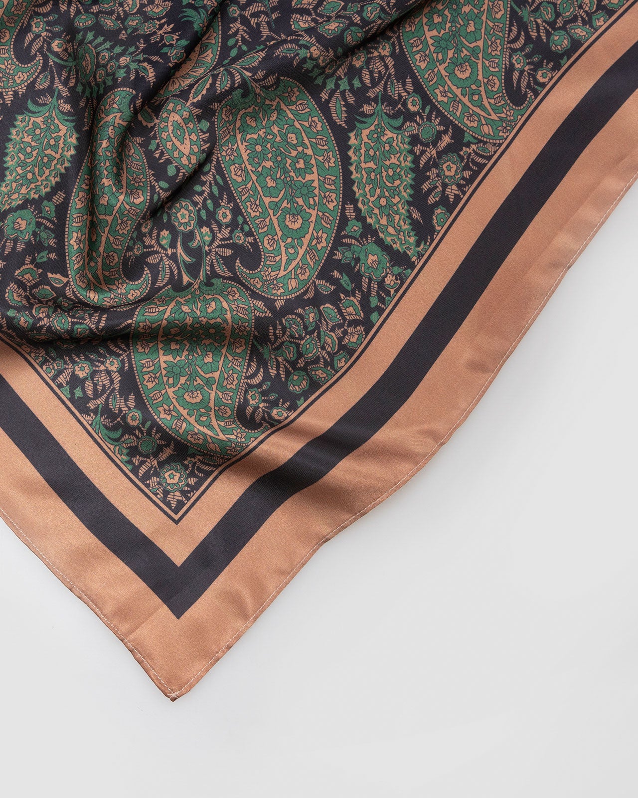 Bandana print satin square scarf