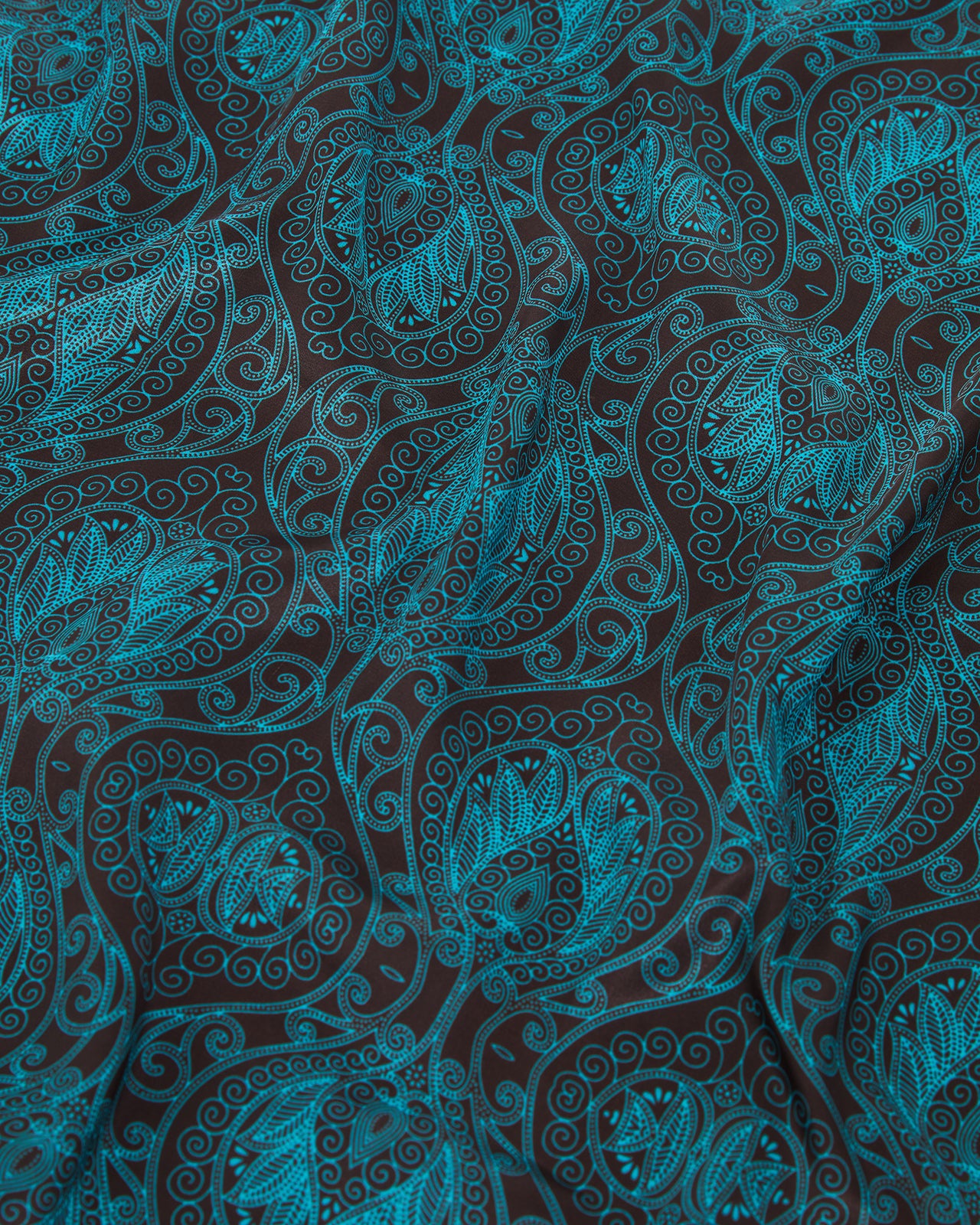 Blue bandana print satin square scarf