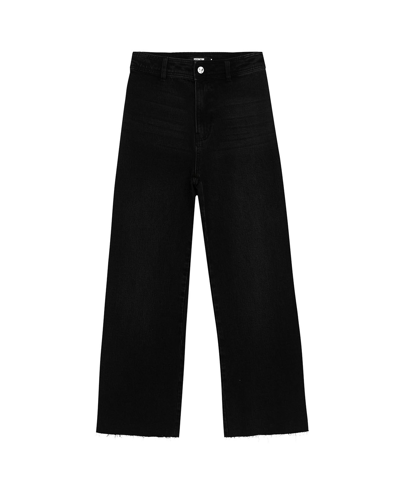 Pantalón denim flare tiro medio