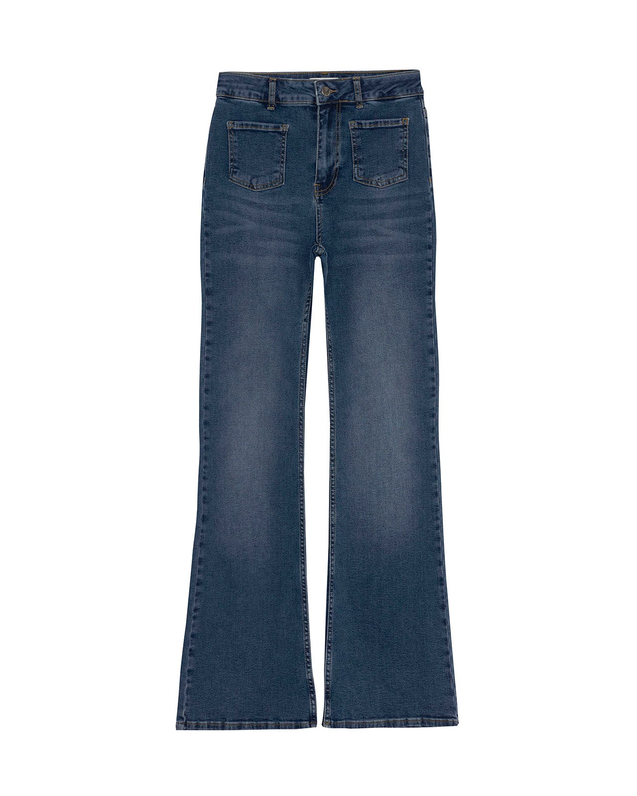 Mid-rise flared denim pants