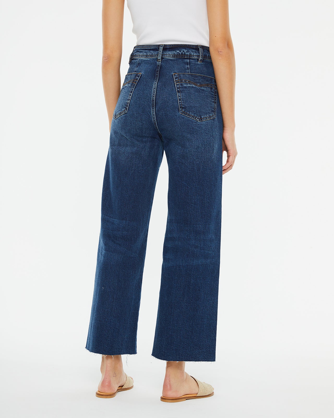 Pantalón denim wide leg de tiro alto