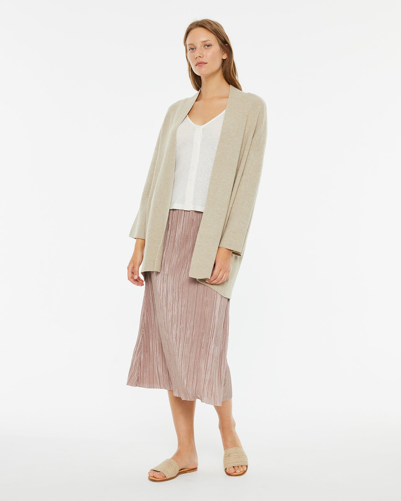 Long open cardigan with Japanese sleeves