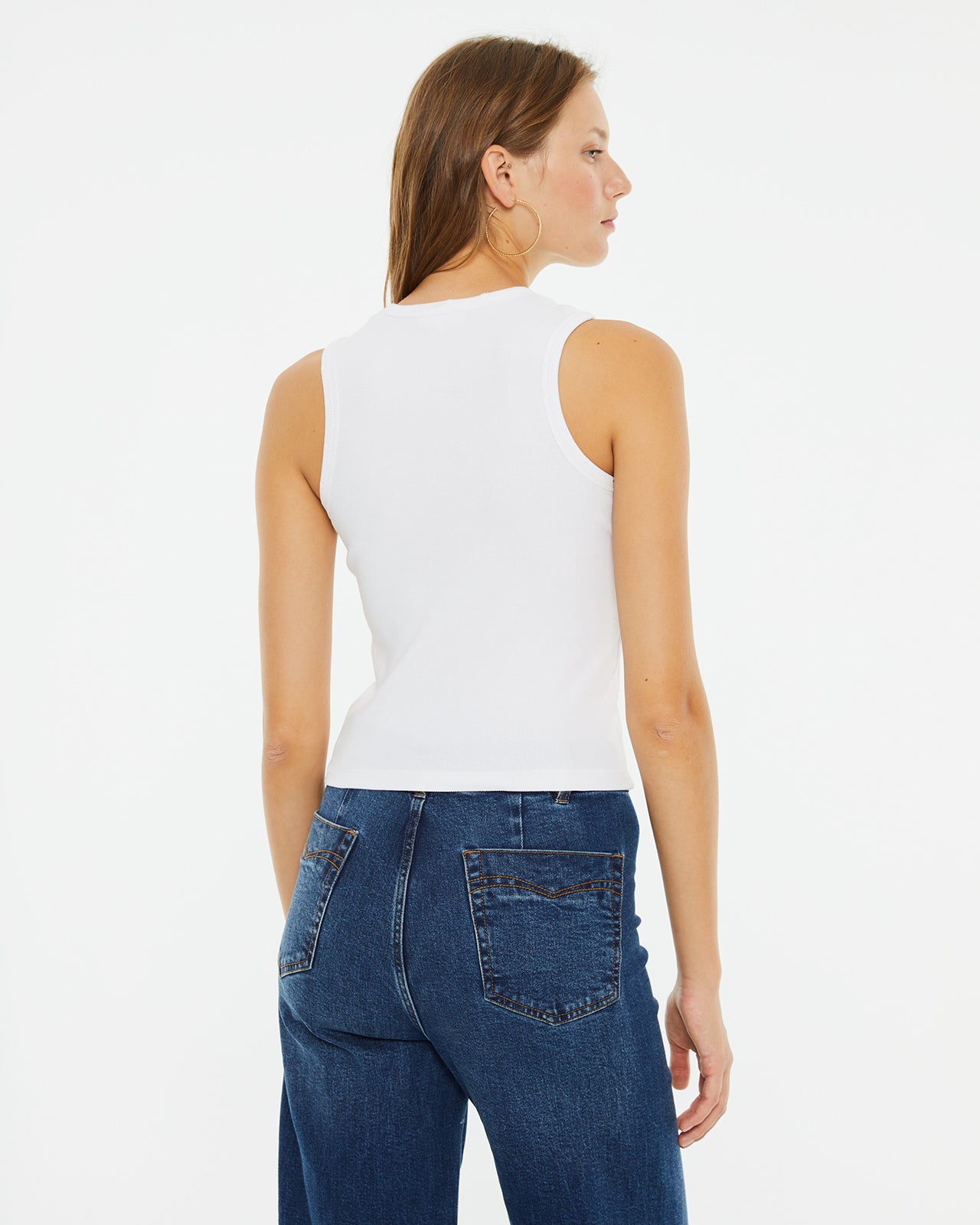 Basic ribbed strappy top with ripped details