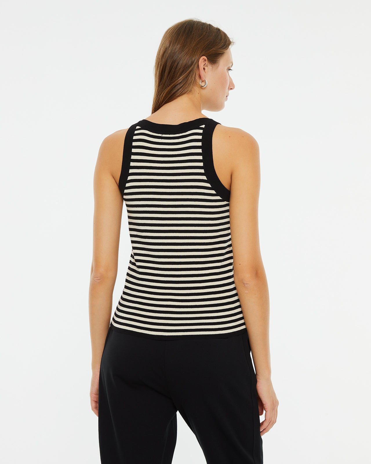 Striped fitted ribbed top