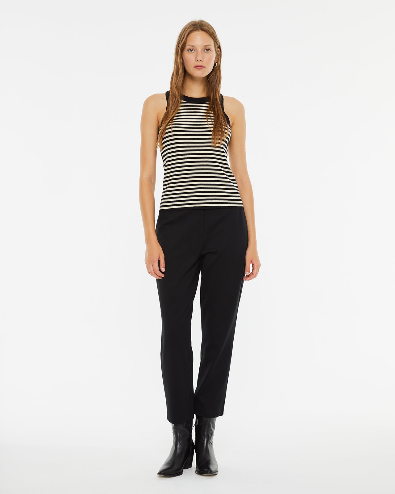 Striped fitted ribbed top