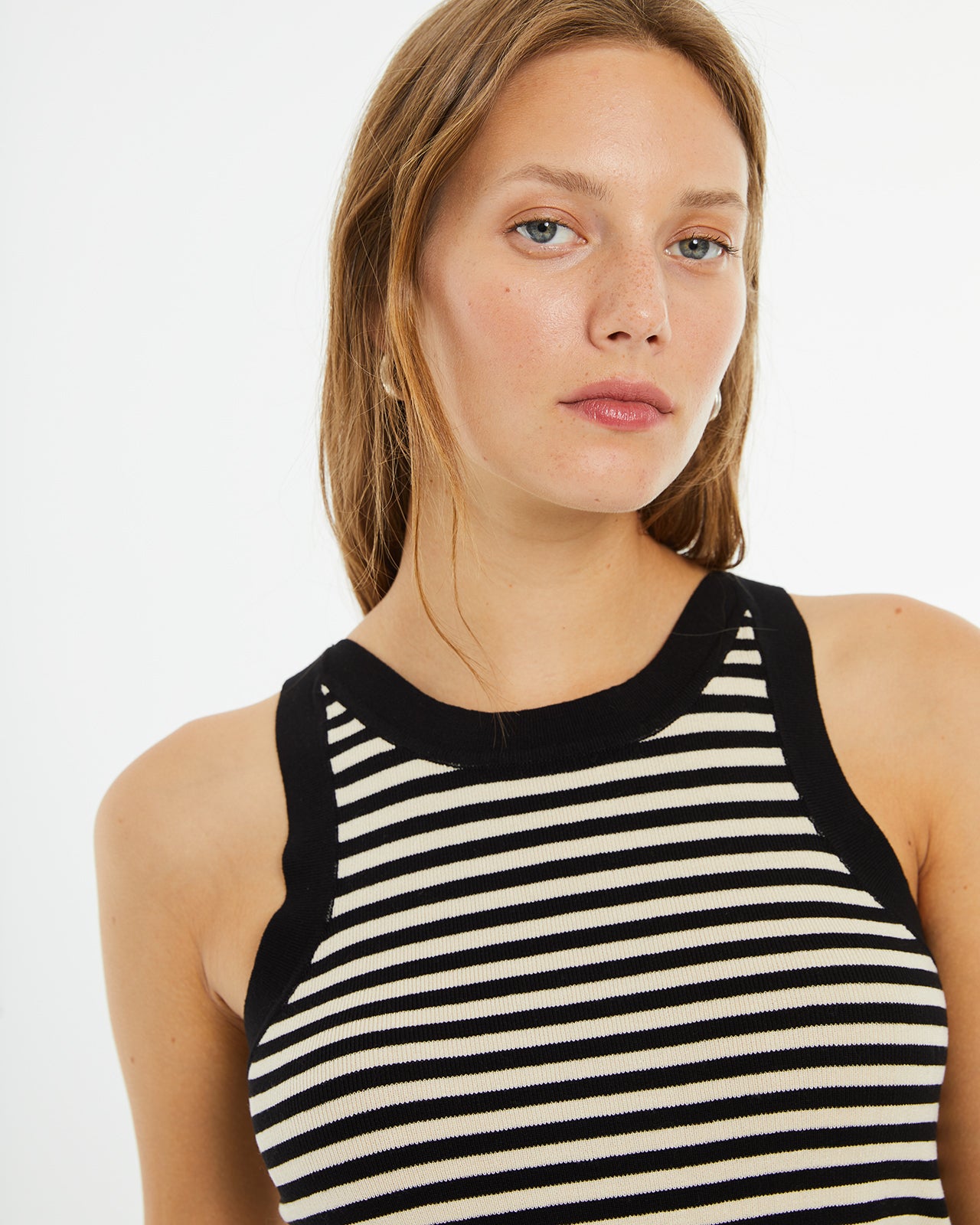 Striped fitted ribbed top