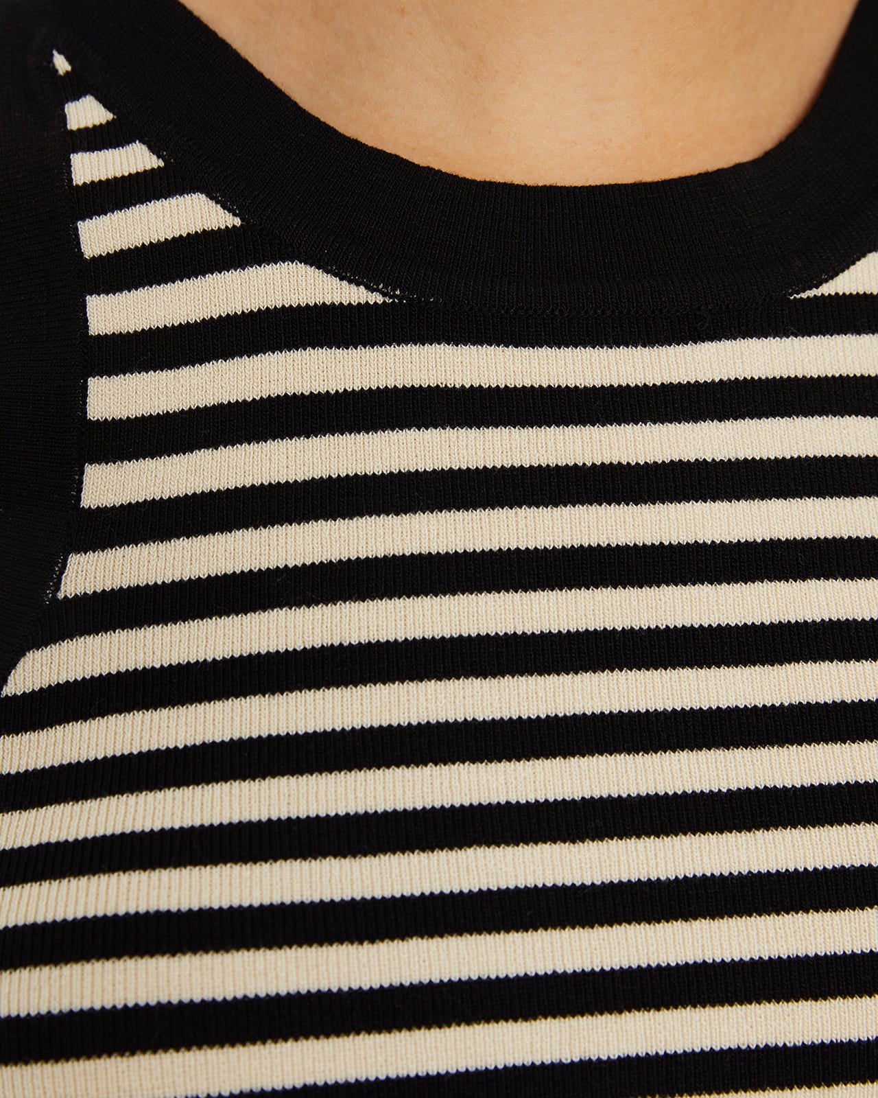 Striped fitted ribbed top