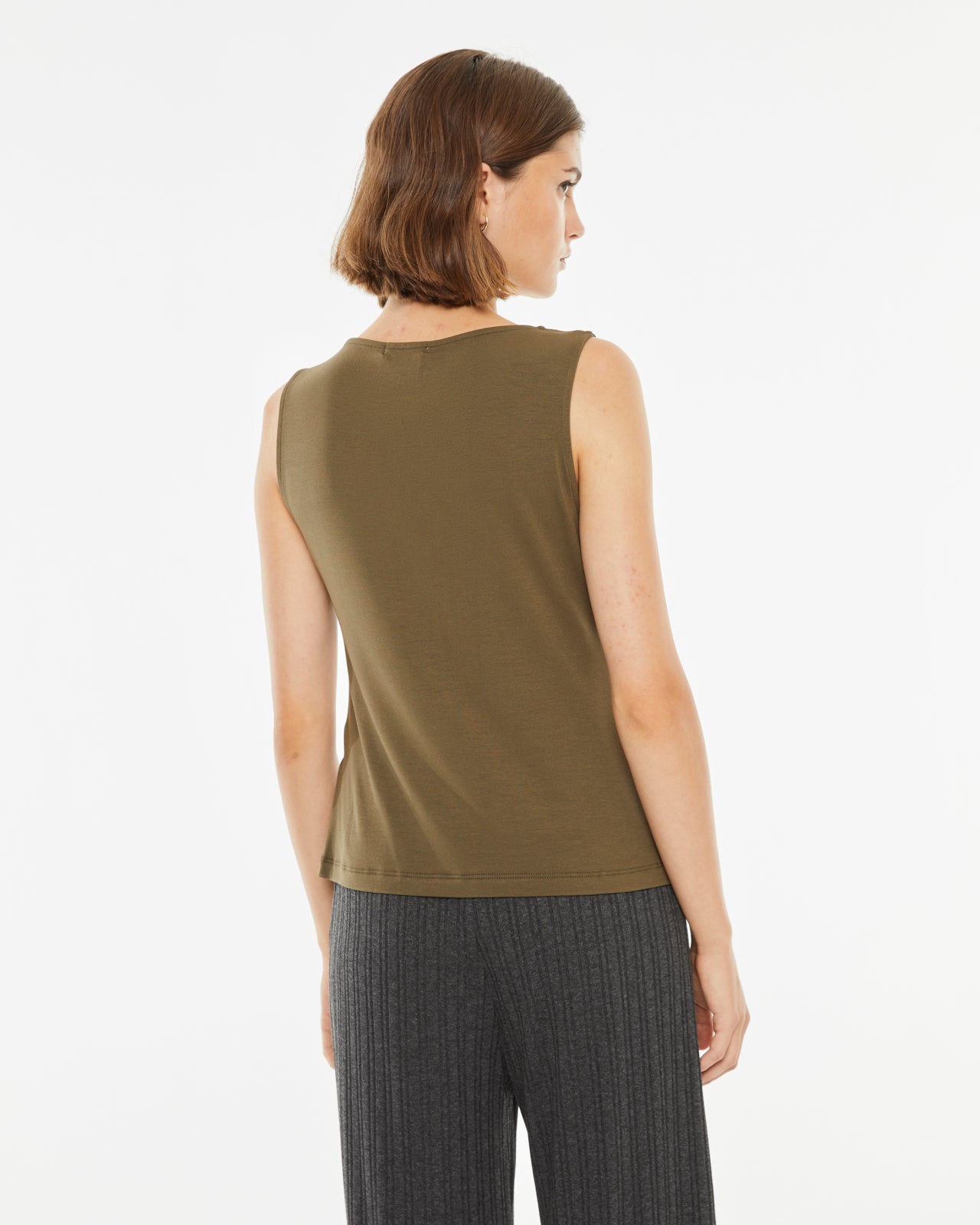 Cut out ribbed fitted top