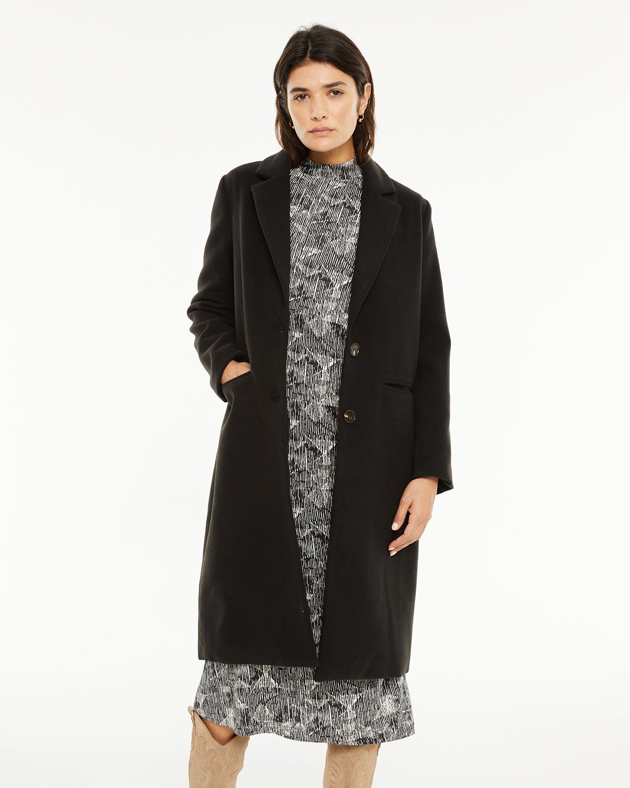 Manteau long à poches