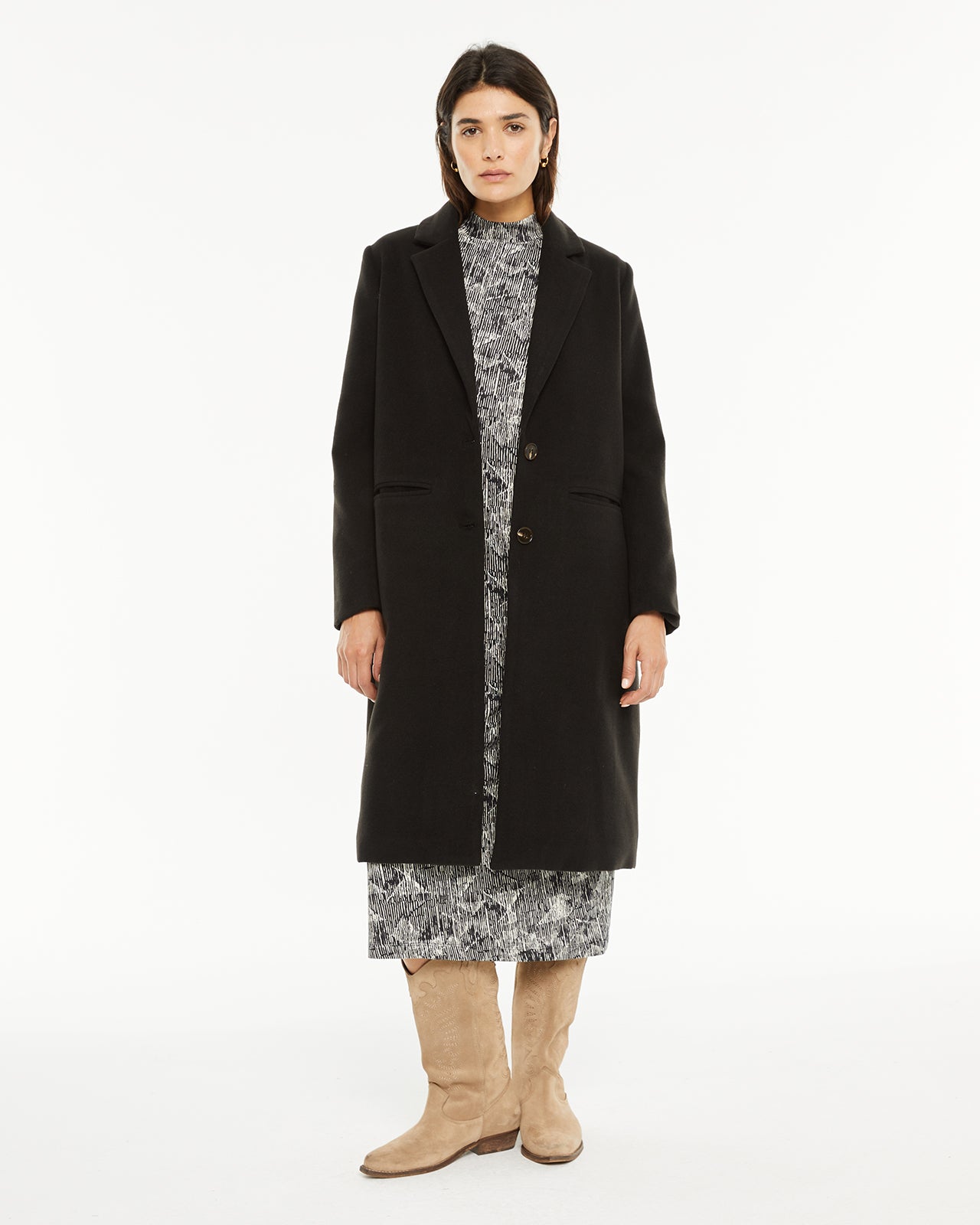 Manteau long à poches