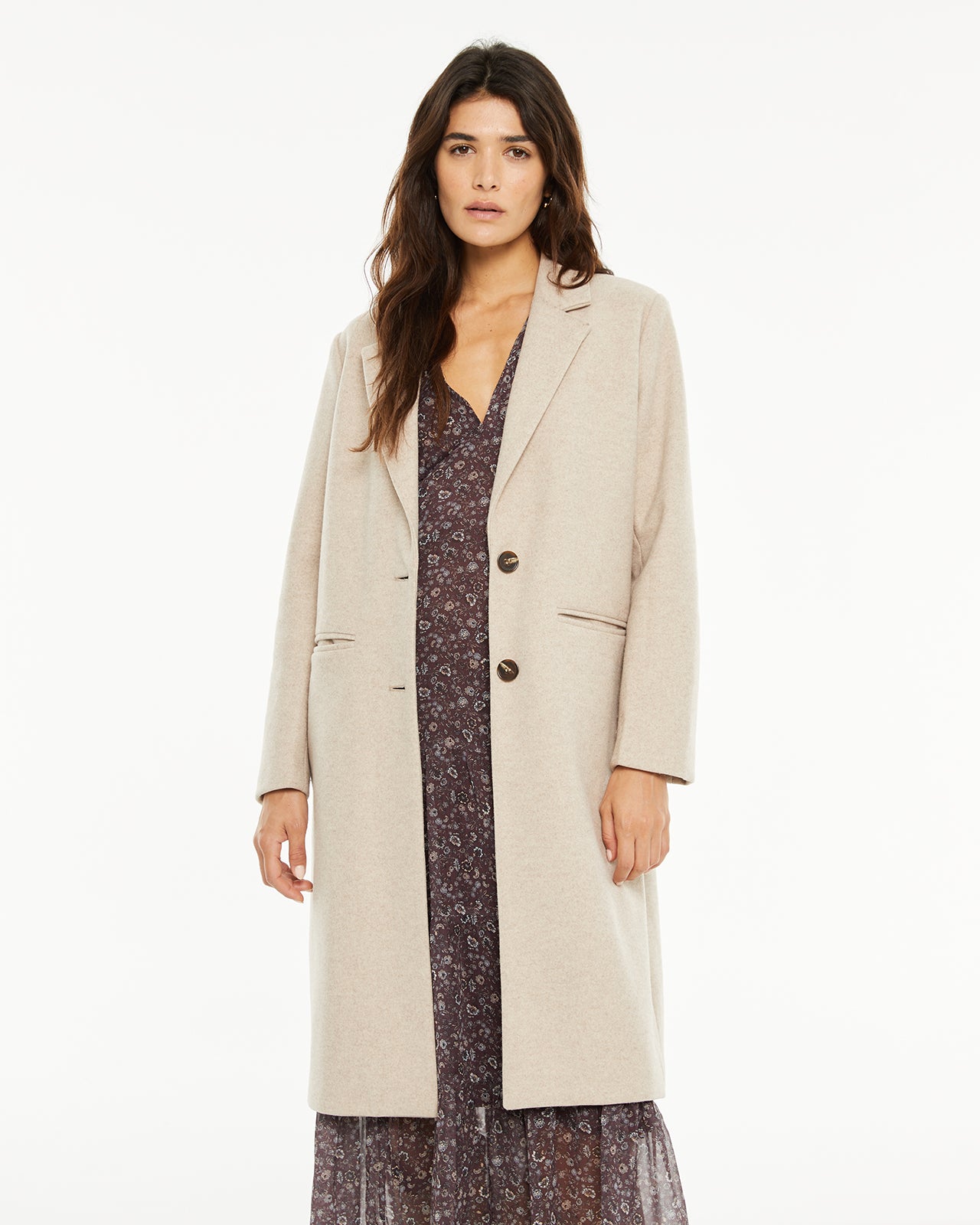 Manteau long à poches