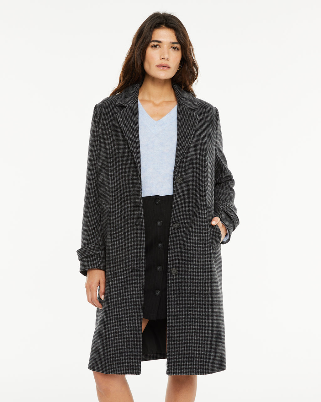 Abrigo largo cuadros