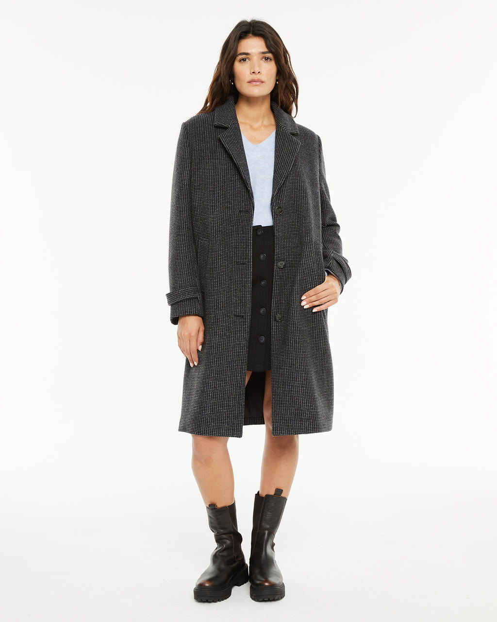 Abrigo largo cuadros