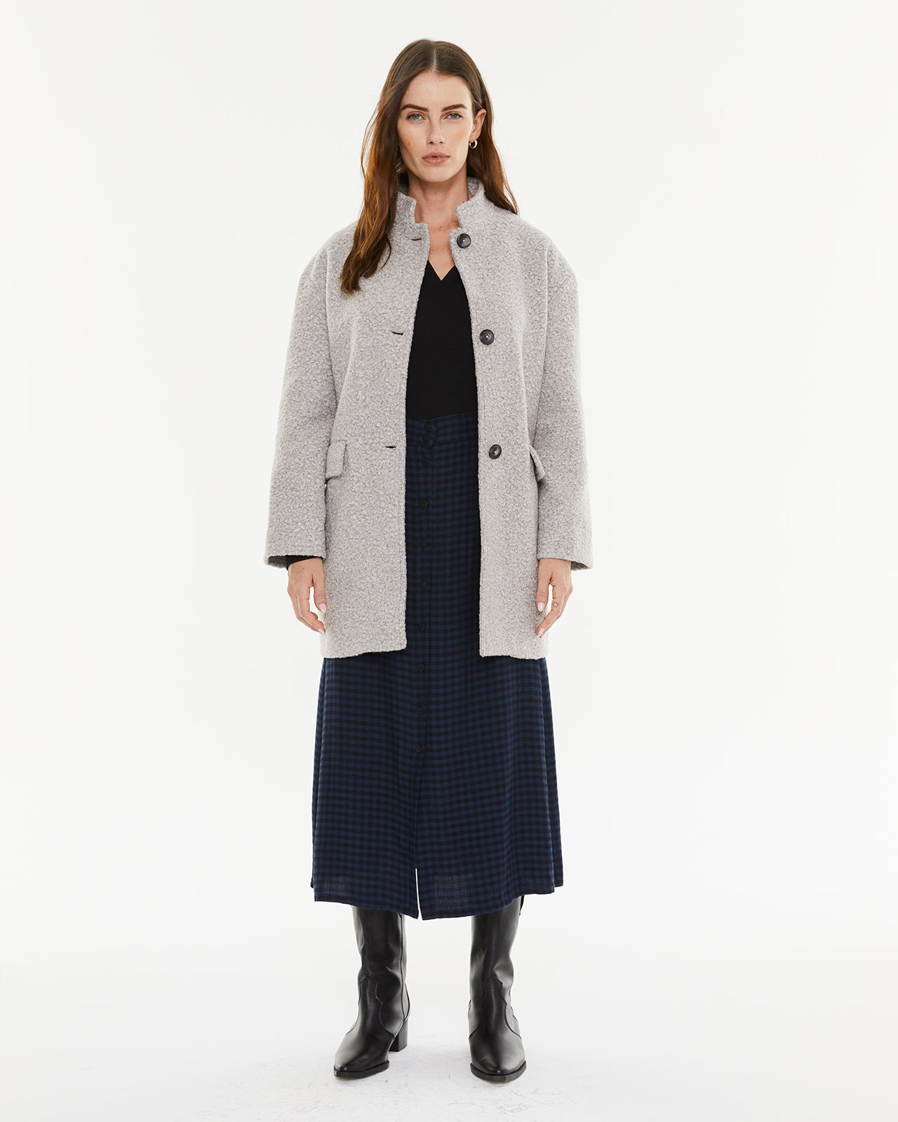 manteau court en bouclé