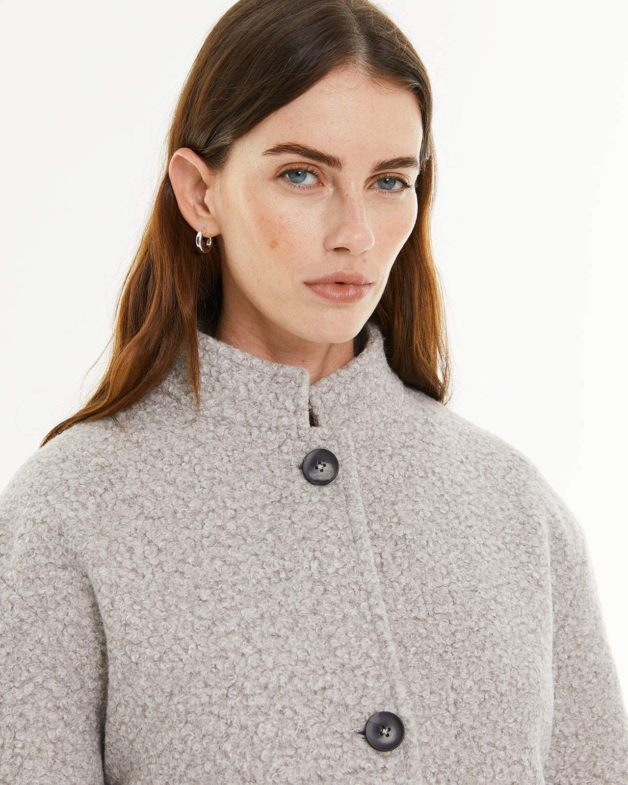 manteau court en bouclé