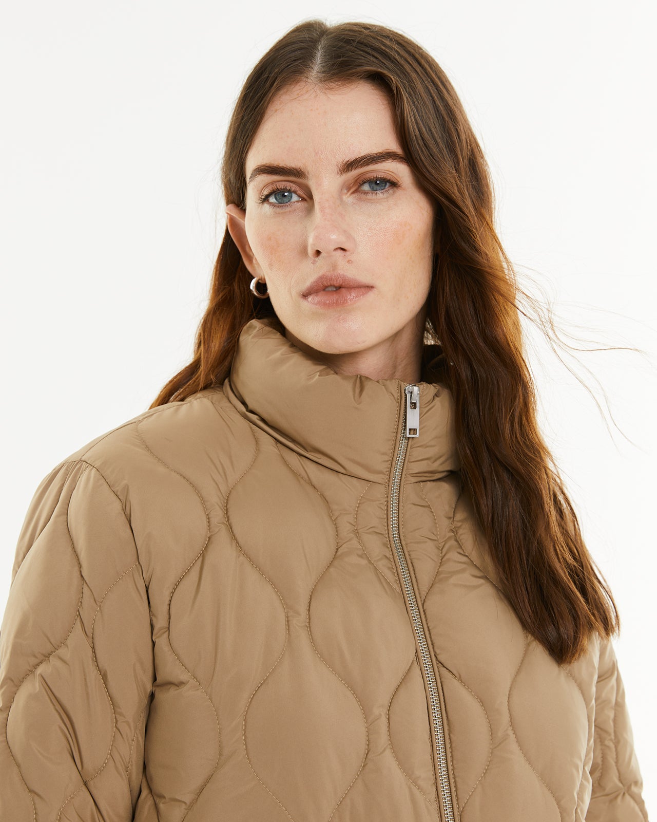 High-neck down jacket