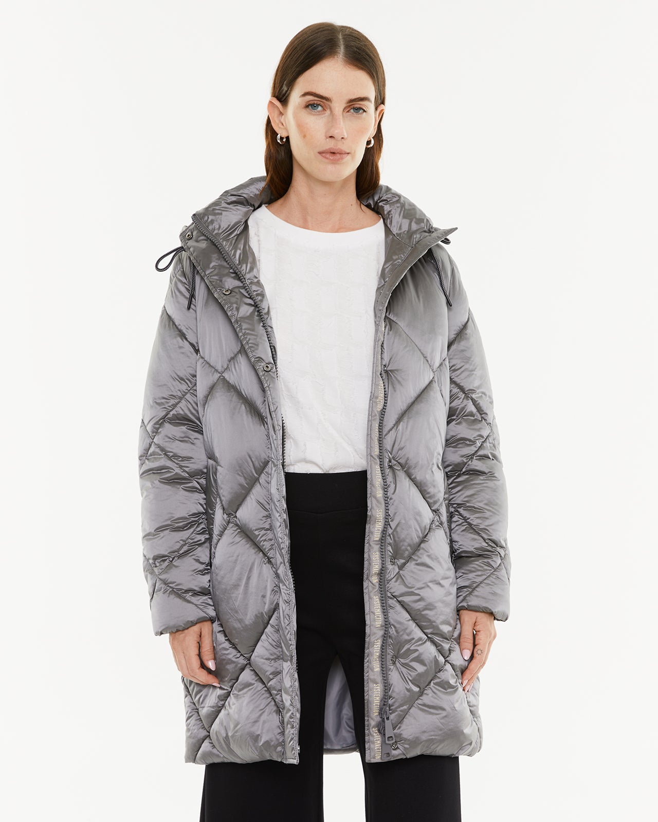 Down jacket with hood