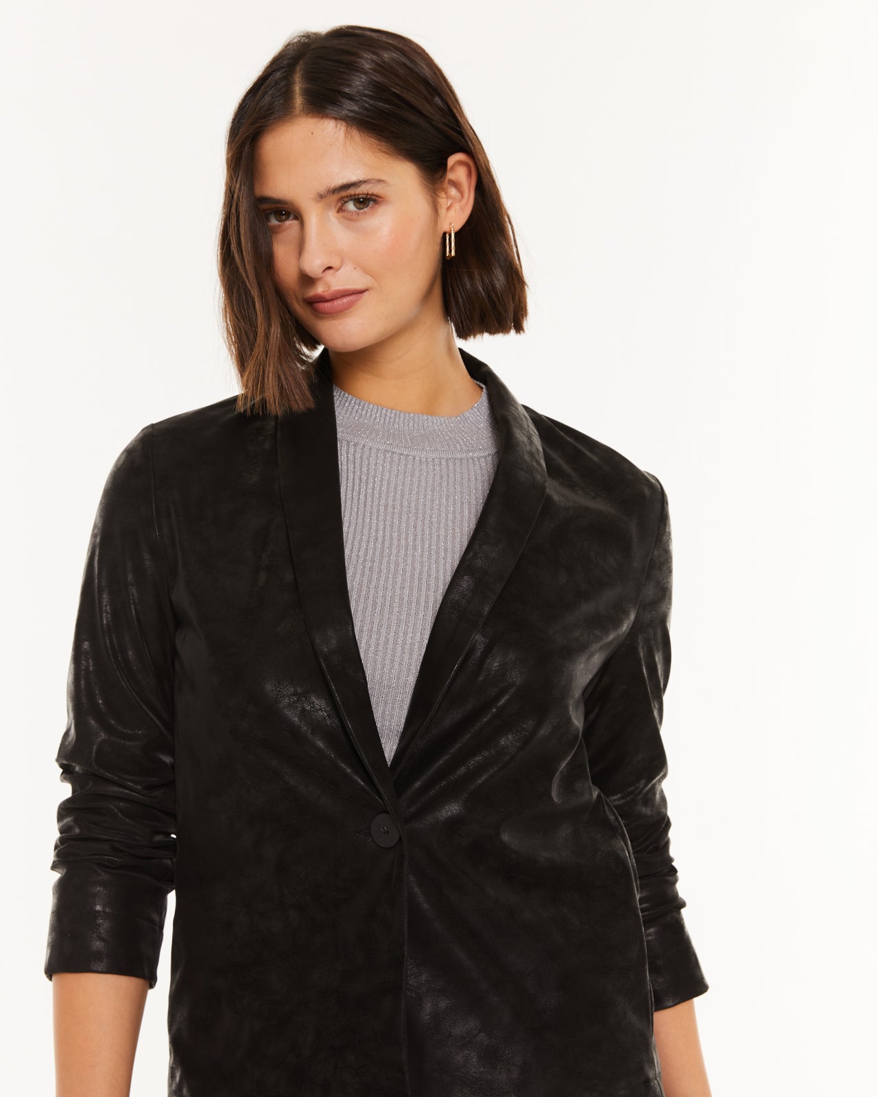 Blazer à revers et fermeture boutonnée