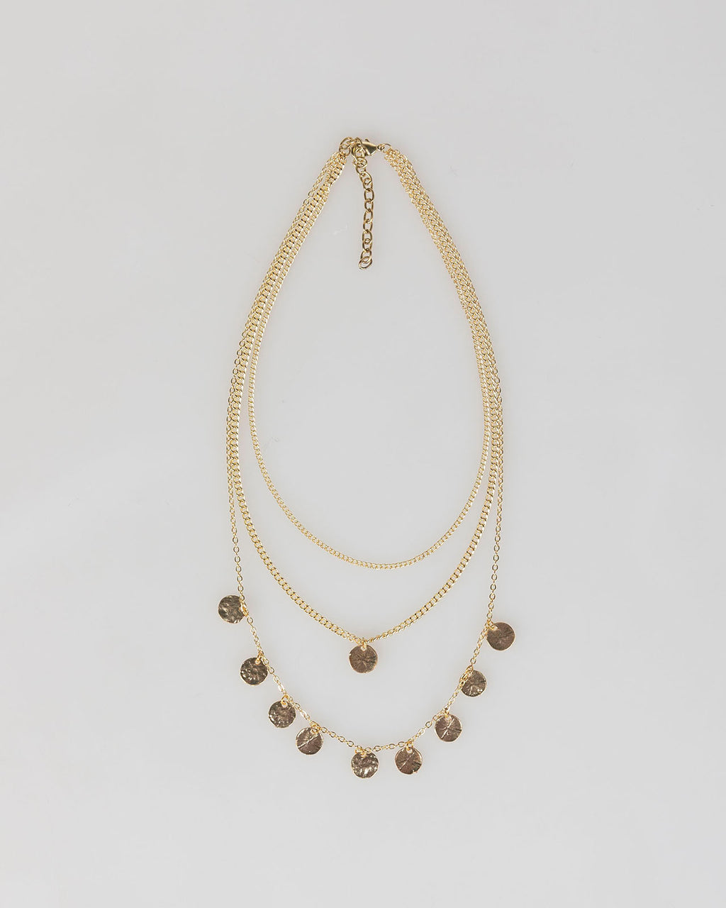 Collar doble con abalorios dorados