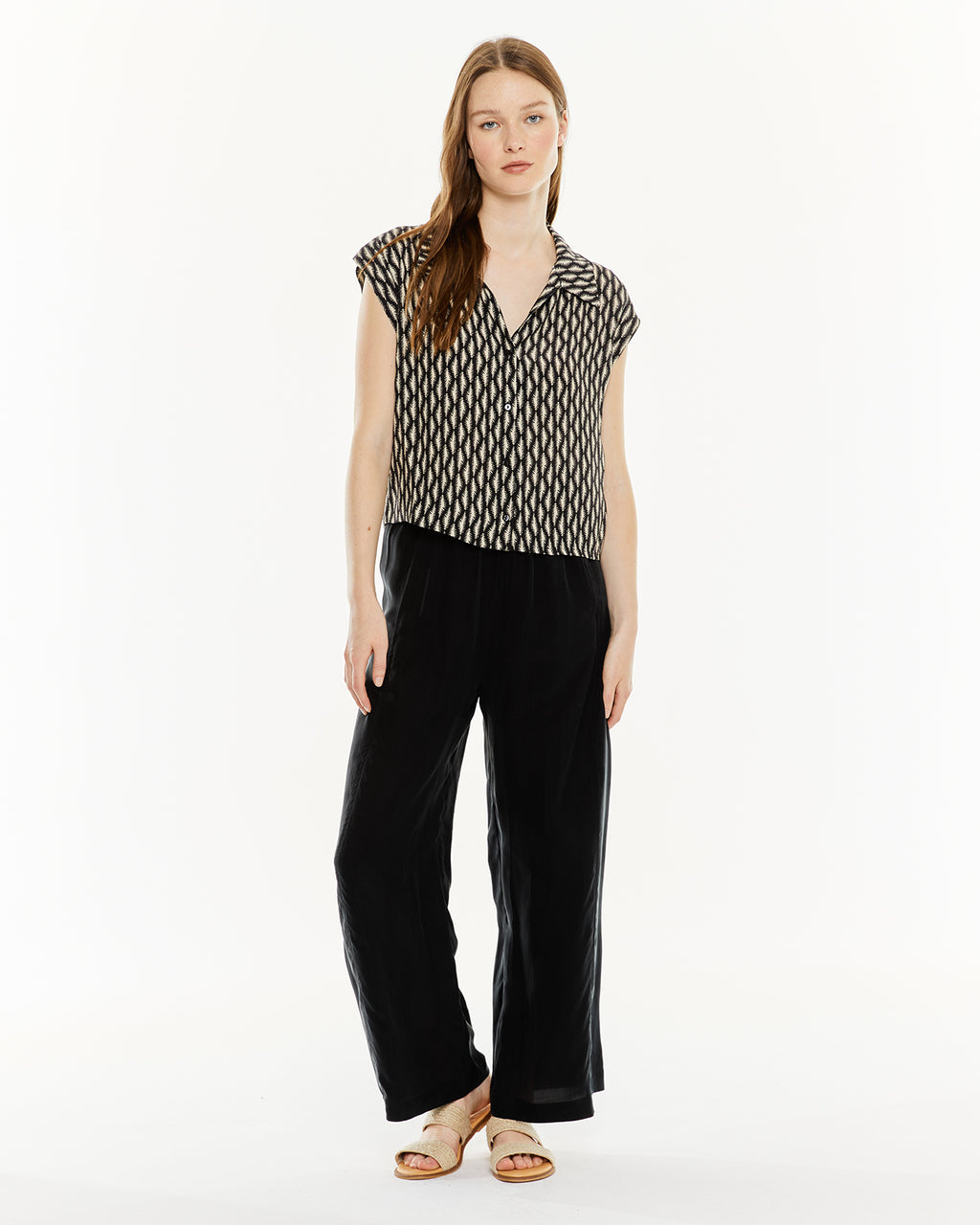 Camisa estampada cuello camisero